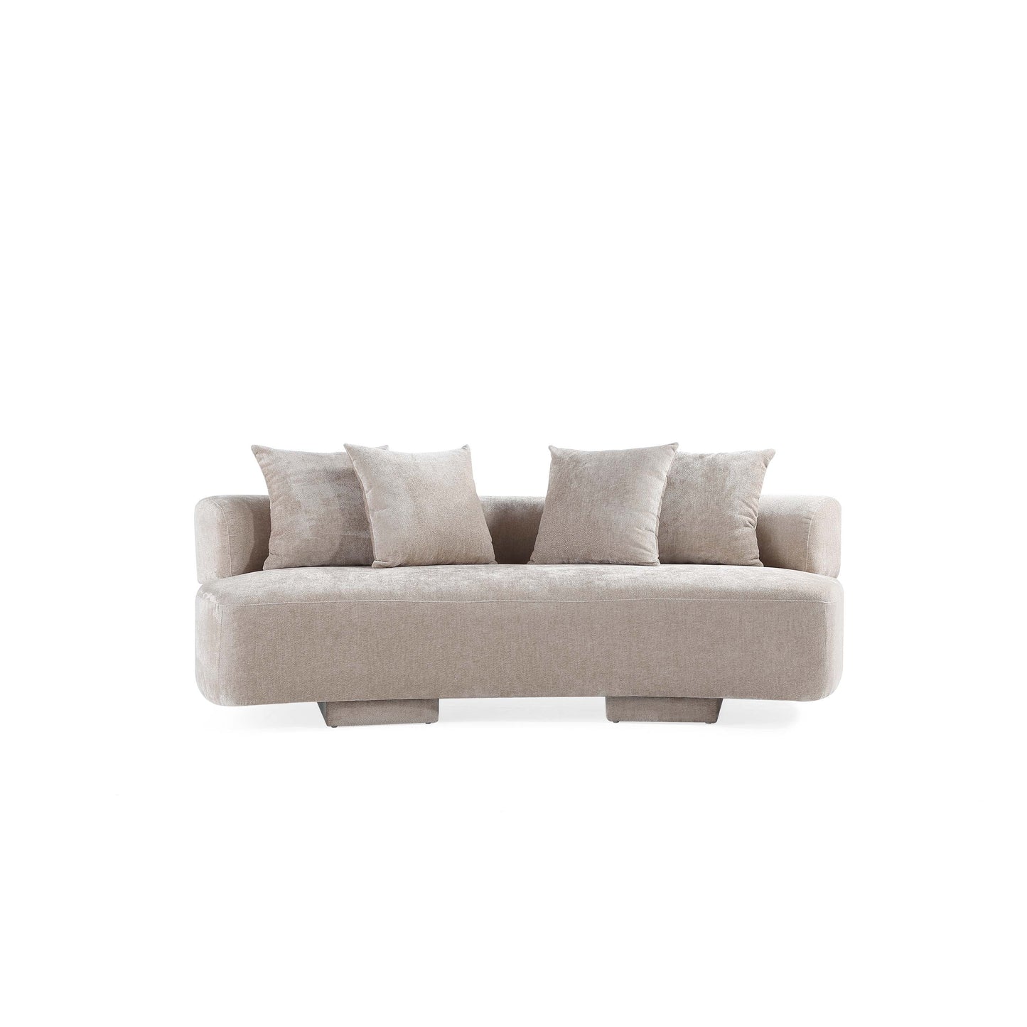 Verandah Mid-Century Modern 91" Chenille Sofa in Beige LS017-BE