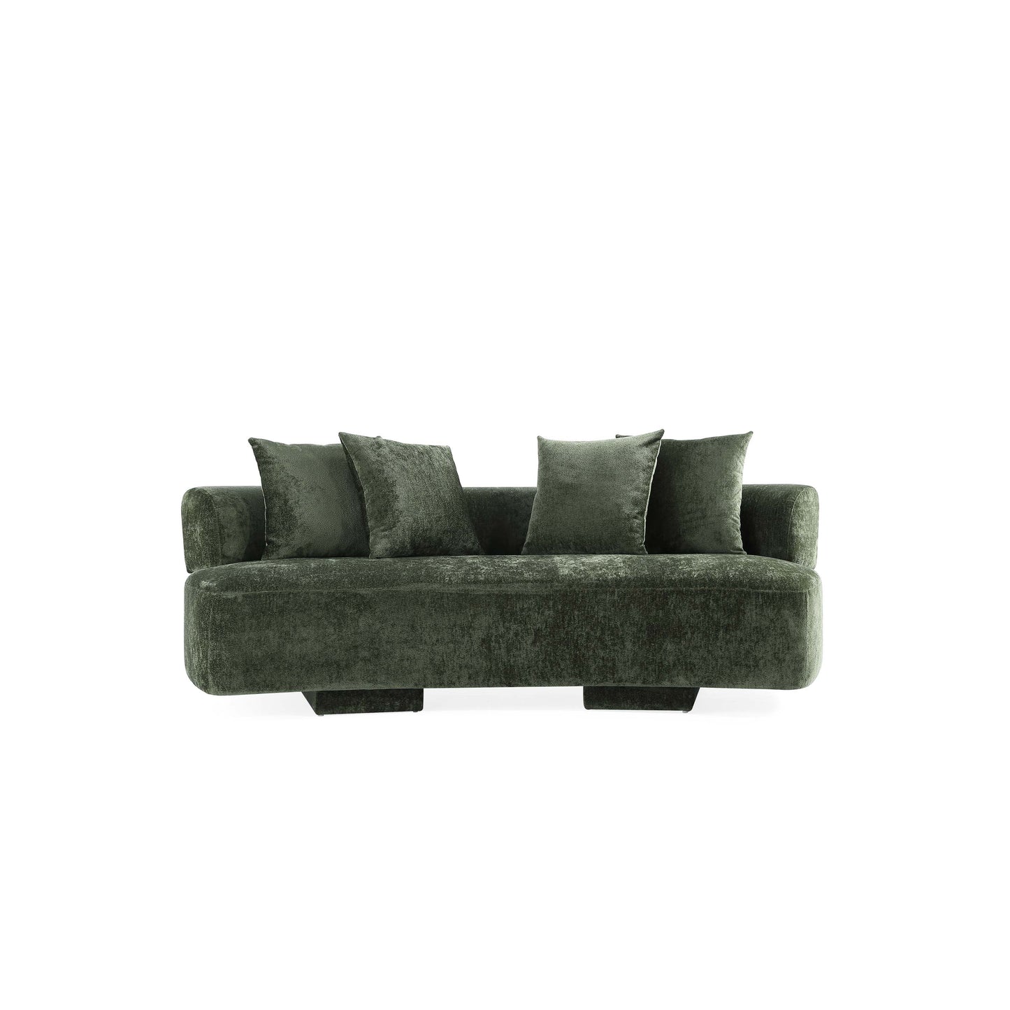 Verandah Mid-Century Modern 91" Chenille Sofa in Olive Green LS017-OG
