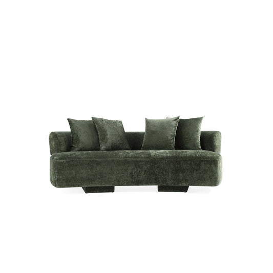 Verandah Mid-Century Modern 91" Chenille Sofa in Olive Green LS017-OG
