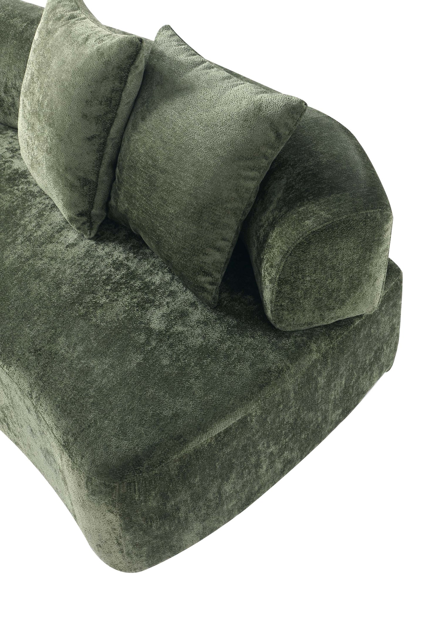 Verandah Mid-Century Modern 91" Chenille Sofa in Olive Green LS017-OG