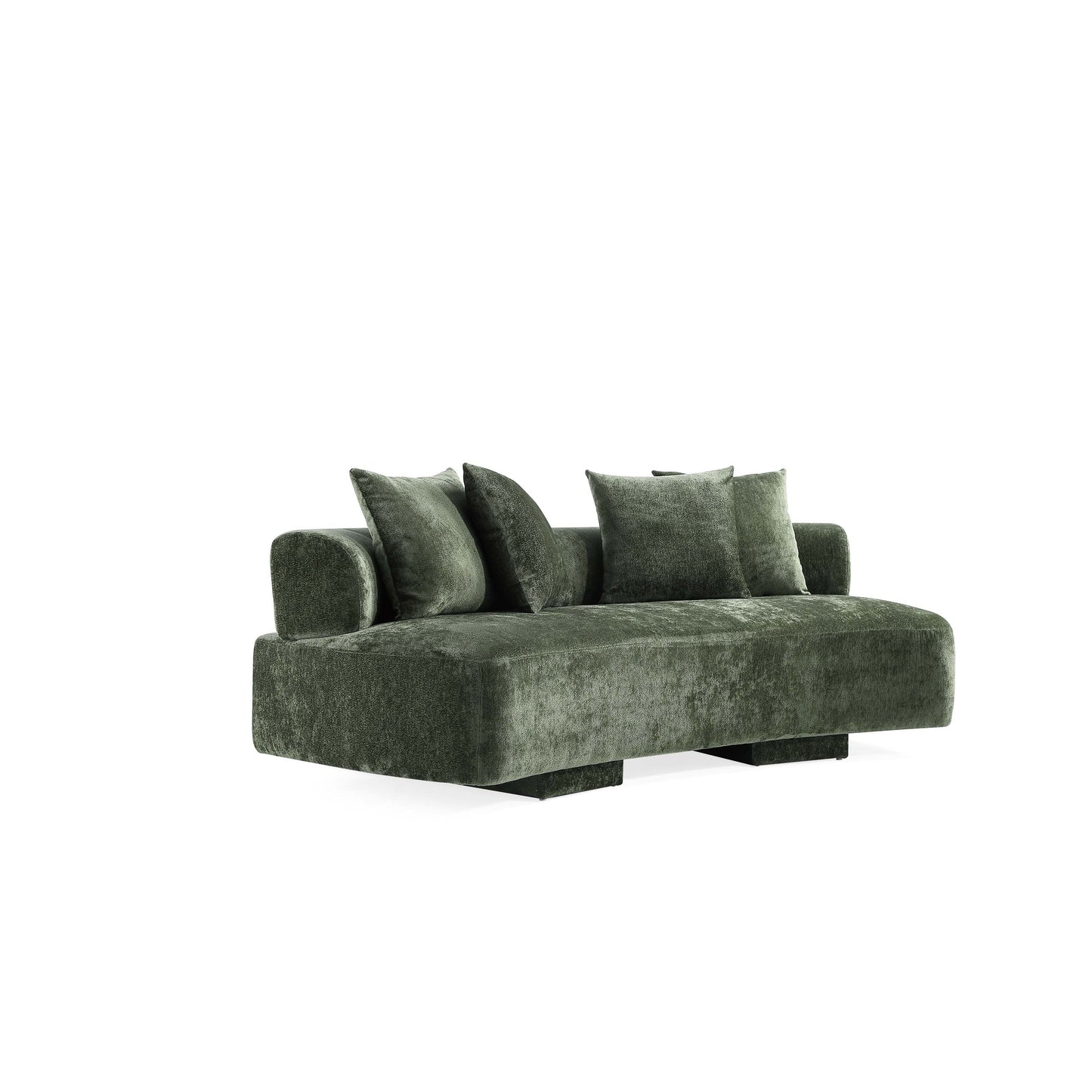 Verandah Mid-Century Modern 91" Chenille Sofa in Olive Green LS017-OG