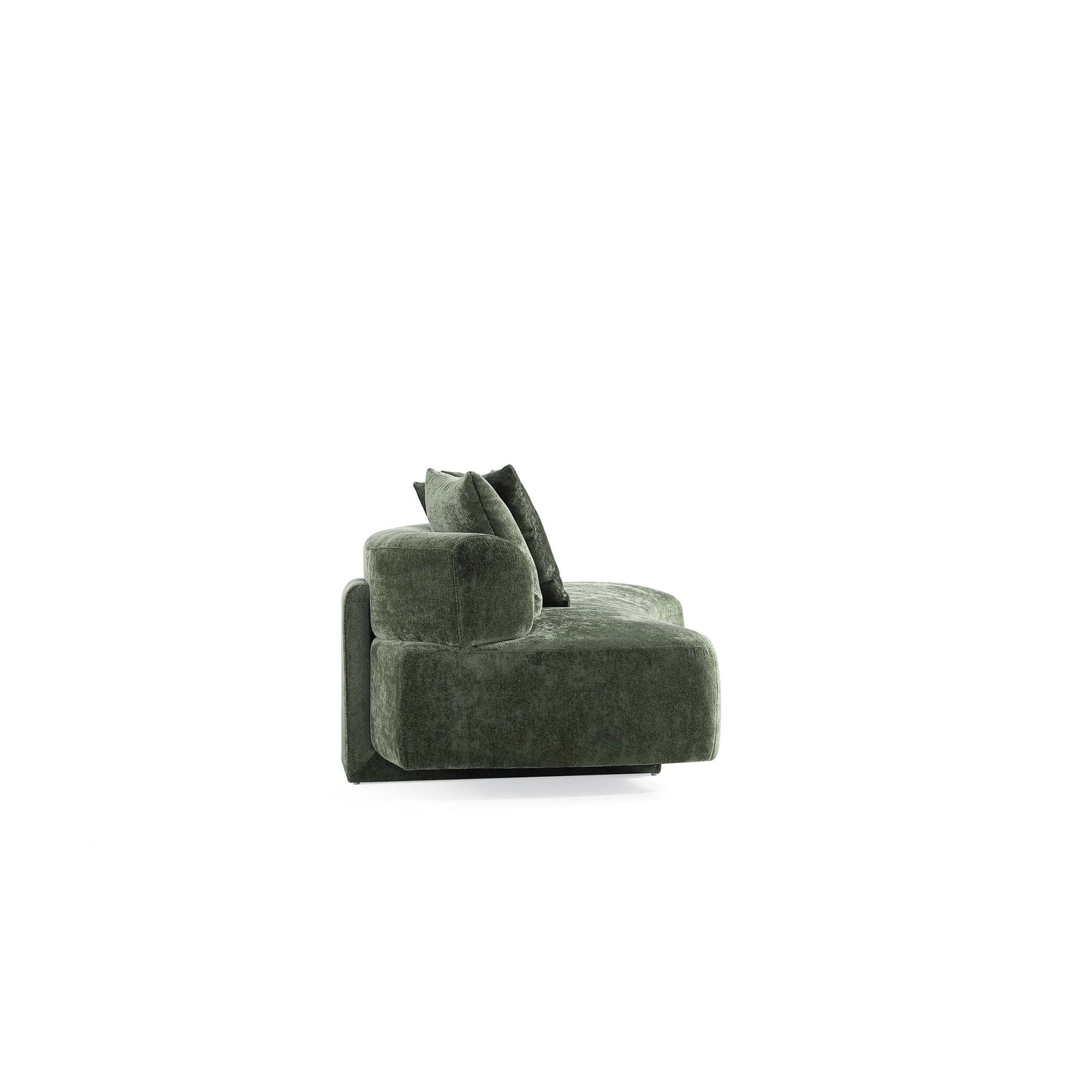 Verandah Mid-Century Modern 91" Chenille Sofa in Olive Green LS017-OG