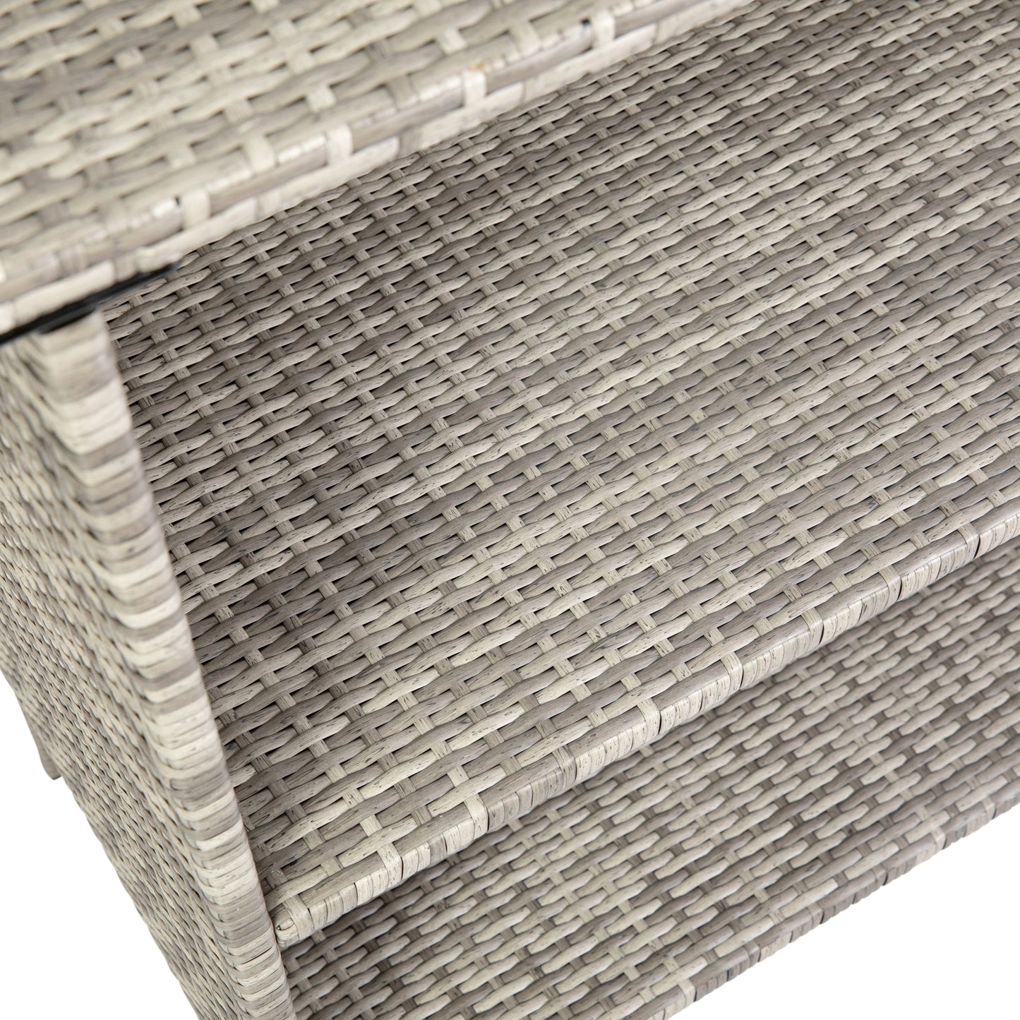 Marco Indoor/Outdoor Patio Wicker Rattan Bar Counter Table with 2 Shelves, Gray Gray