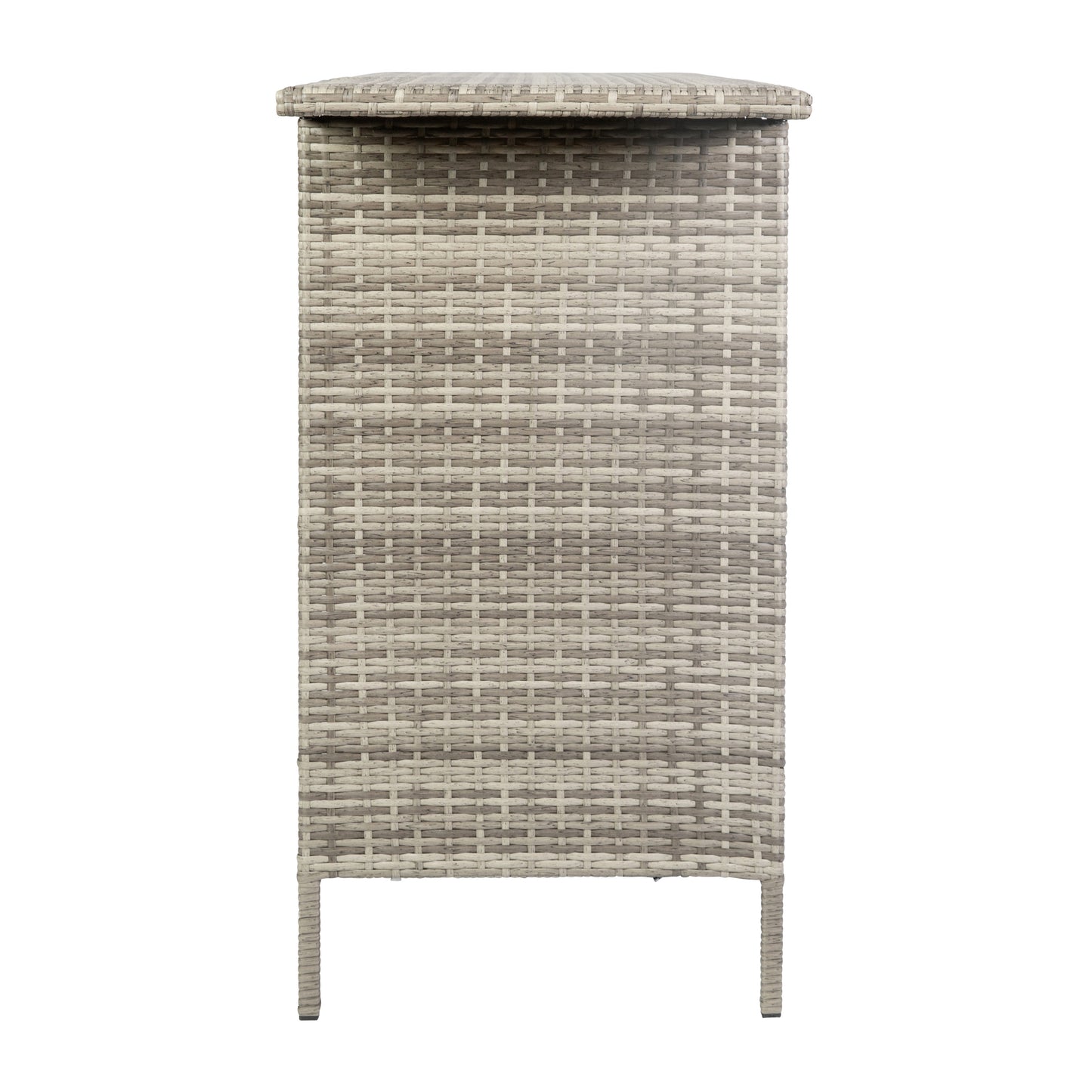 Marco Indoor/Outdoor Patio Wicker Rattan Bar Counter Table with 2 Shelves, Gray Gray