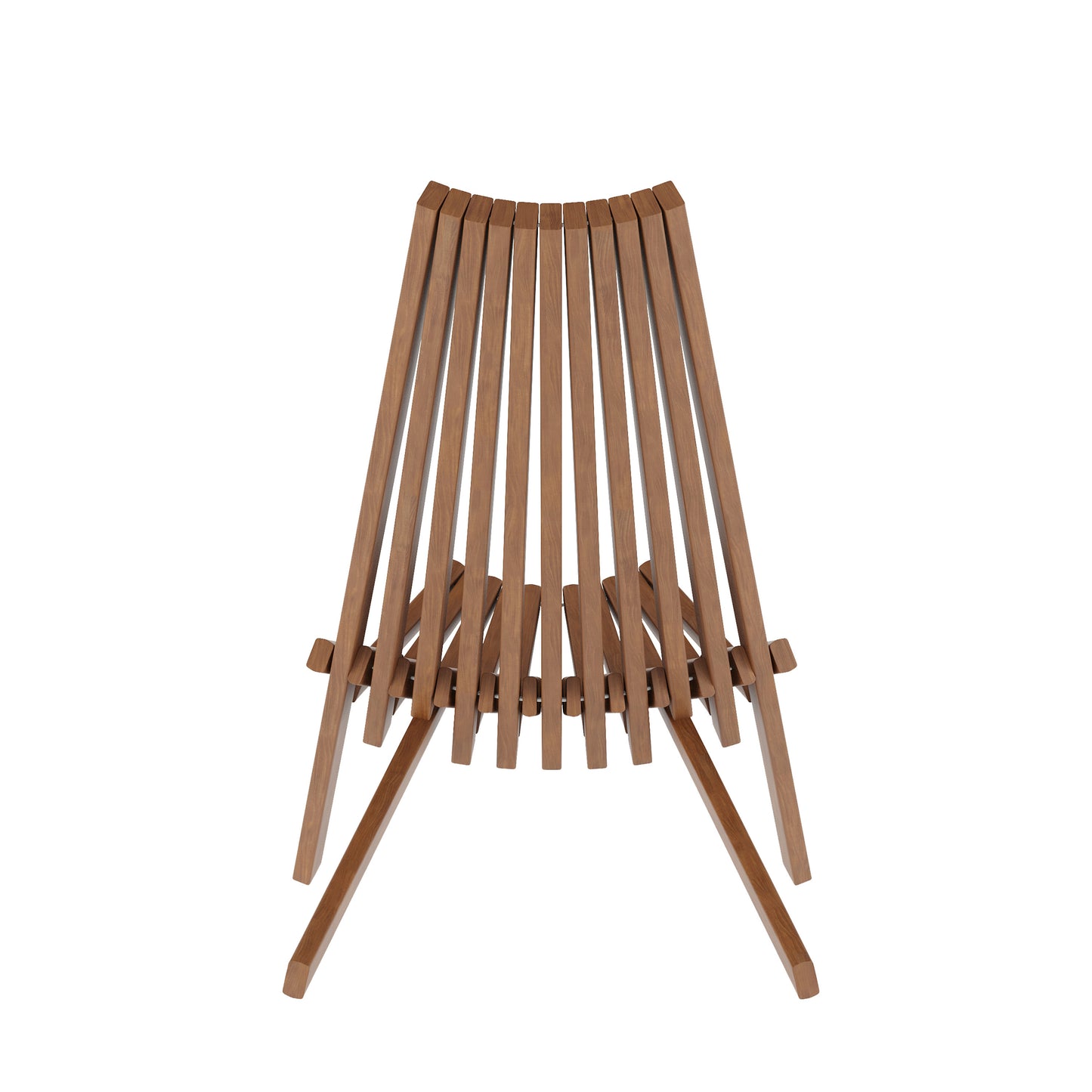 Delia Commercial Grade Indoor/Outdoor Folding Acacia Wood Chair, Low Profile Lounge for Patio, Porch, Garden, Brown Brown