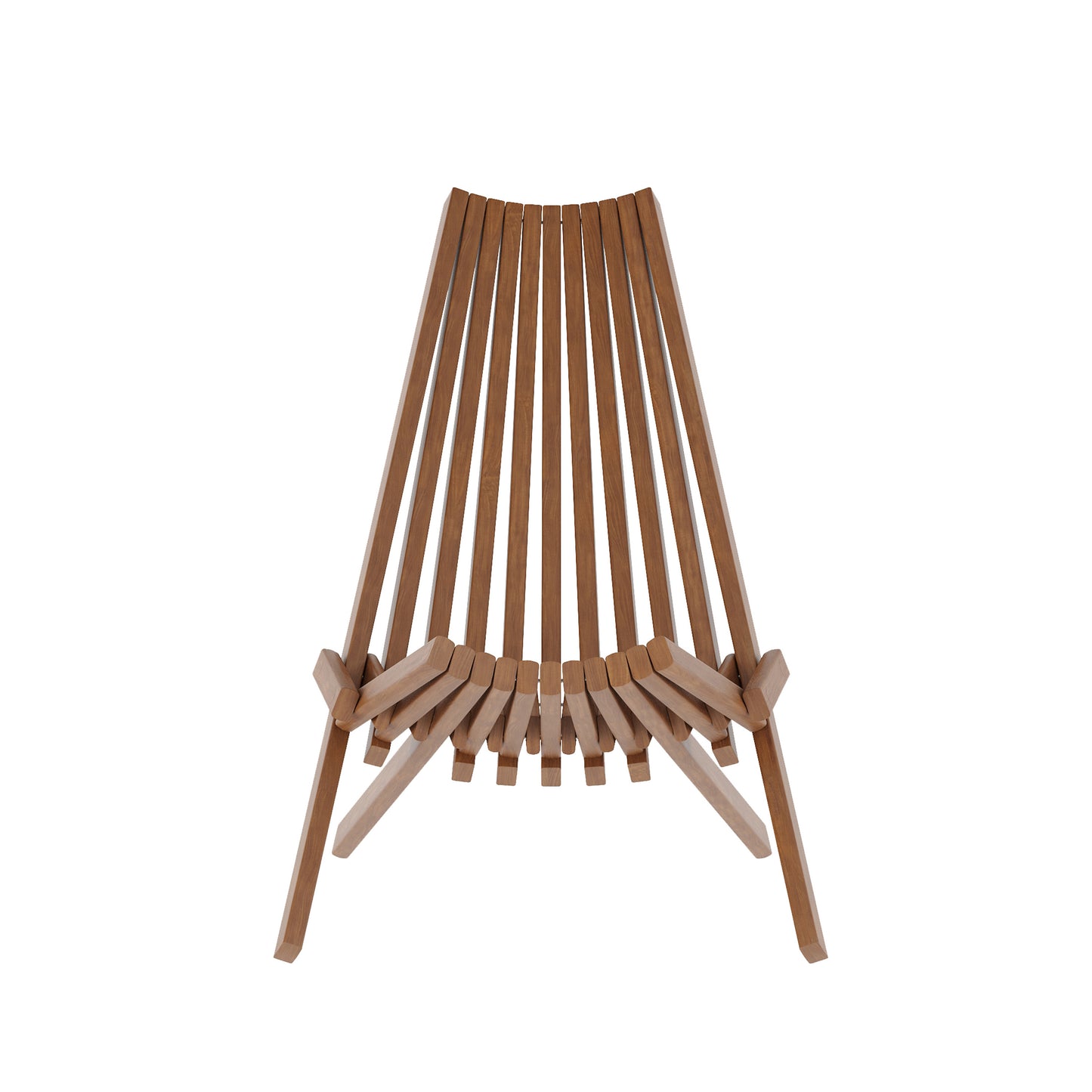Delia Commercial Grade Indoor/Outdoor Folding Acacia Wood Chair, Low Profile Lounge for Patio, Porch, Garden, Brown Brown