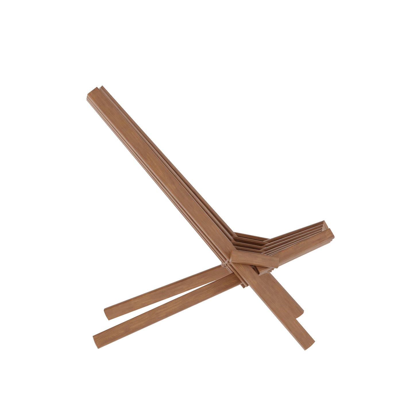 Delia Commercial Grade Indoor/Outdoor Folding Acacia Wood Chair, Low Profile Lounge for Patio, Porch, Garden, Brown Brown