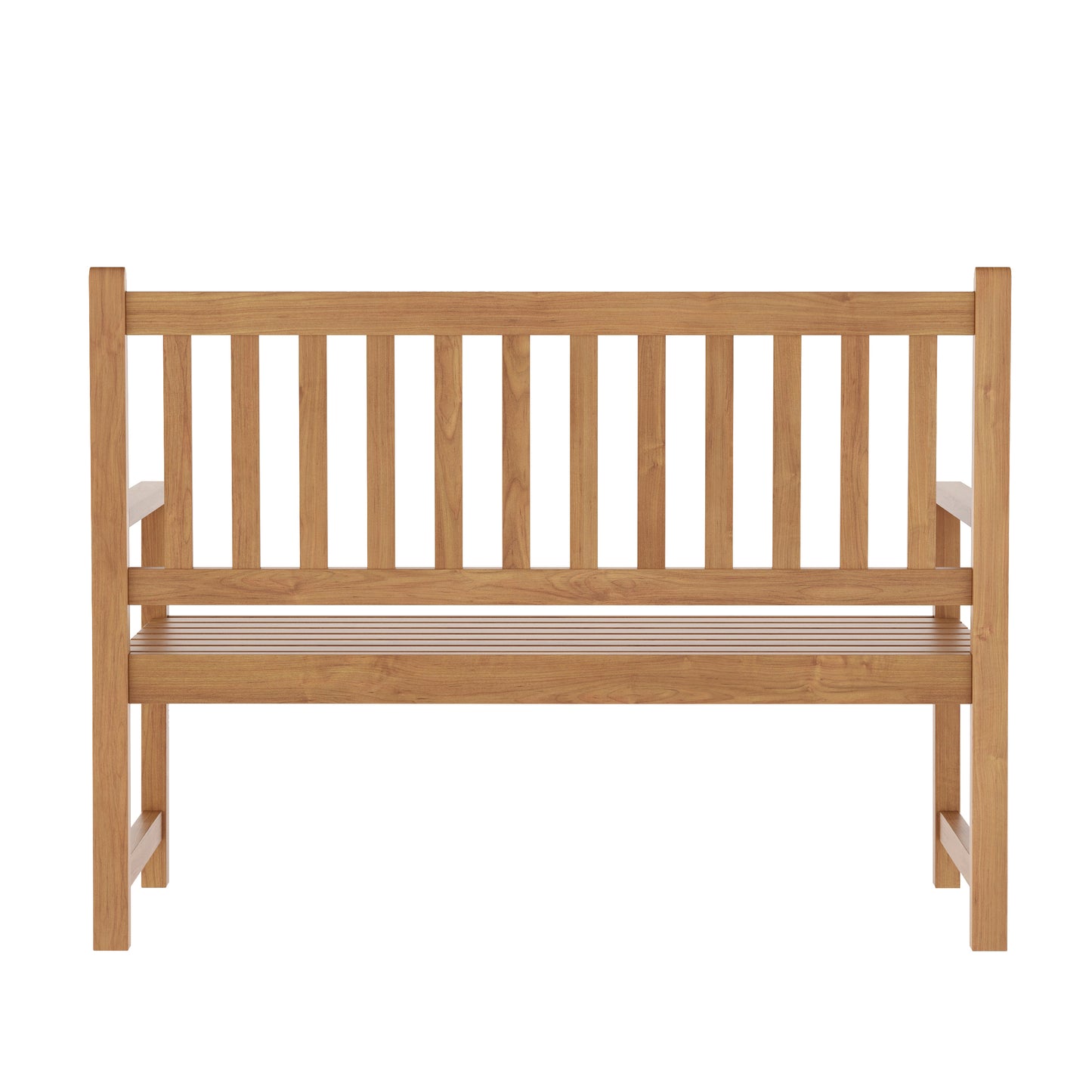 Adele Commercial Grade Indoor/Outdoor Patio Acacia Wood Bench, 2-Person Slatted Seat Loveseat for Park, Garden, Yard, Porch, Brown Brown