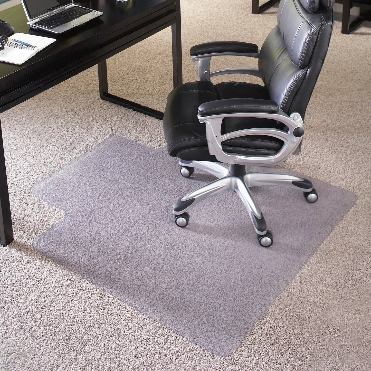 Jackson 36'' x 48'' Big & Tall 400 lb. Capacity Carpet Chair Mat with Lip Clear