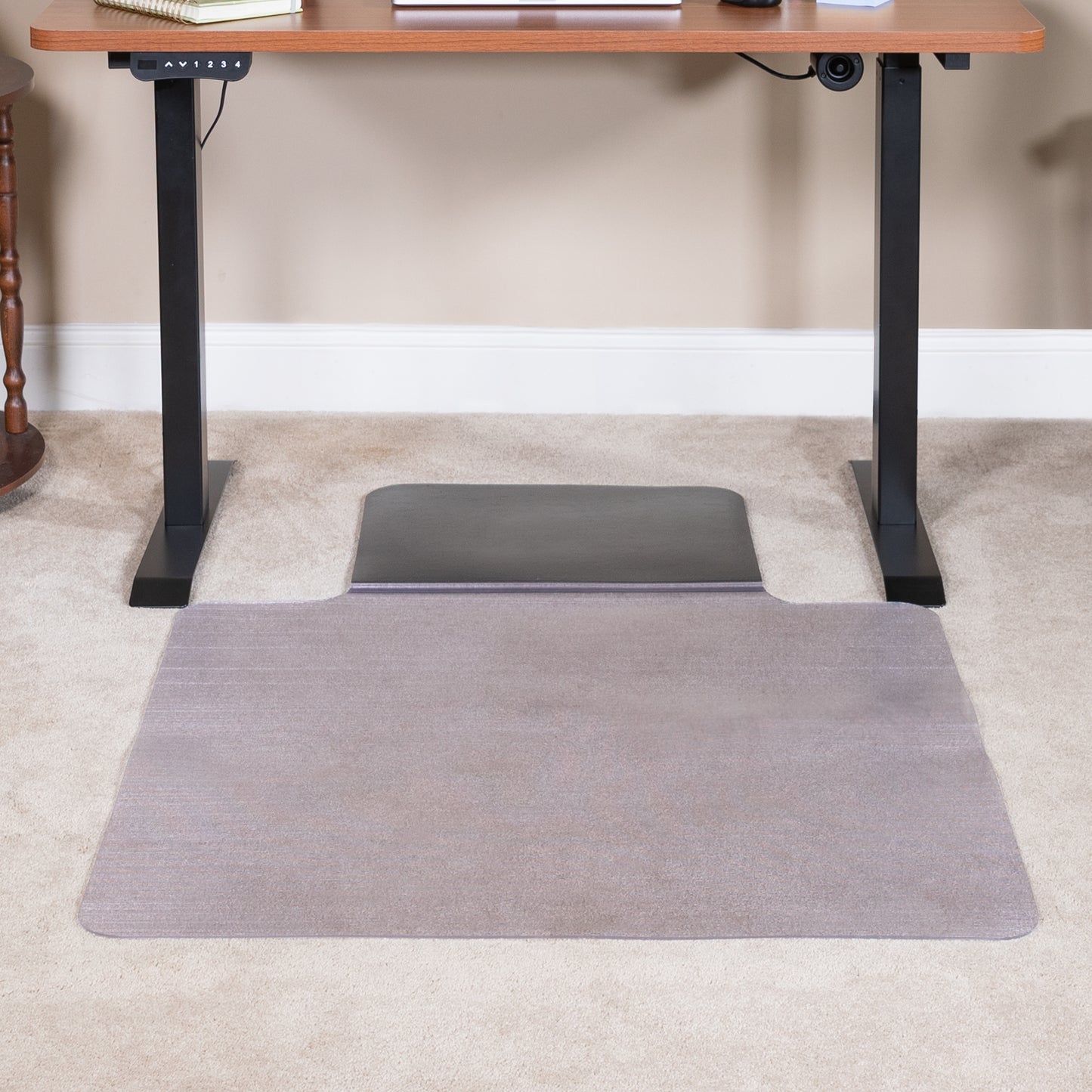 Jackson Sit or Stand Mat Anti-Fatigue Support Combined with Floor Protection (36" x 53") Black and Clear