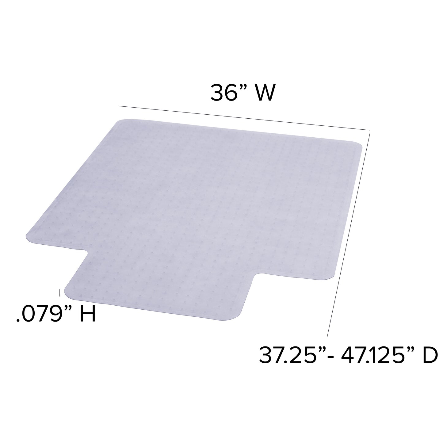 Jackson 36'' x 48'' Carpet Chair Mat with Lip Clear