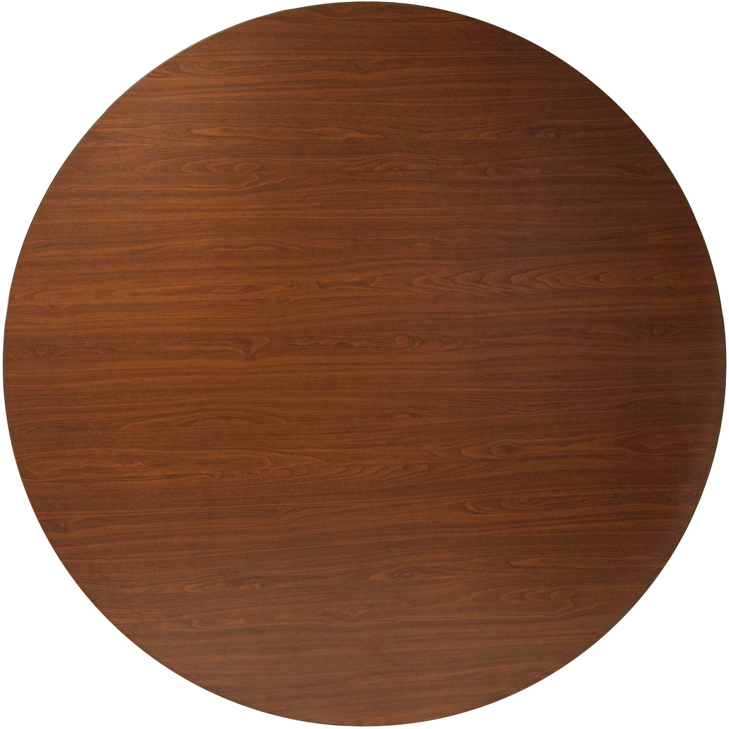 Advantage 5 ft. Round High Pressure Laminate Folding Banquet Table Walnut