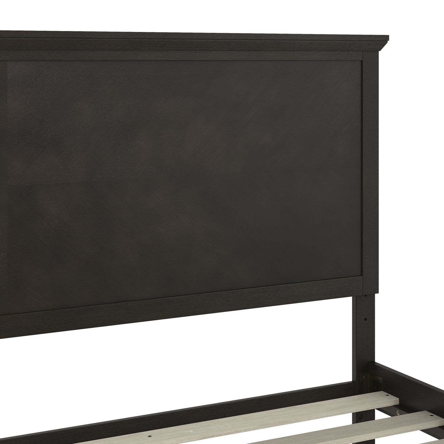 Fiona Dark Gray King Size Solid Wood Platform Bed Frame with Headboard, Footboard, and Slatted Bottom Dark Gray MG-0900-29-KB-DKGRY-GG