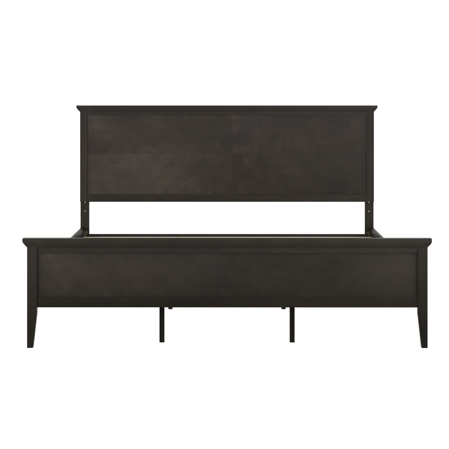 Fiona Dark Gray King Size Solid Wood Platform Bed Frame with Headboard, Footboard, and Slatted Bottom Dark Gray MG-0900-29-KB-DKGRY-GG