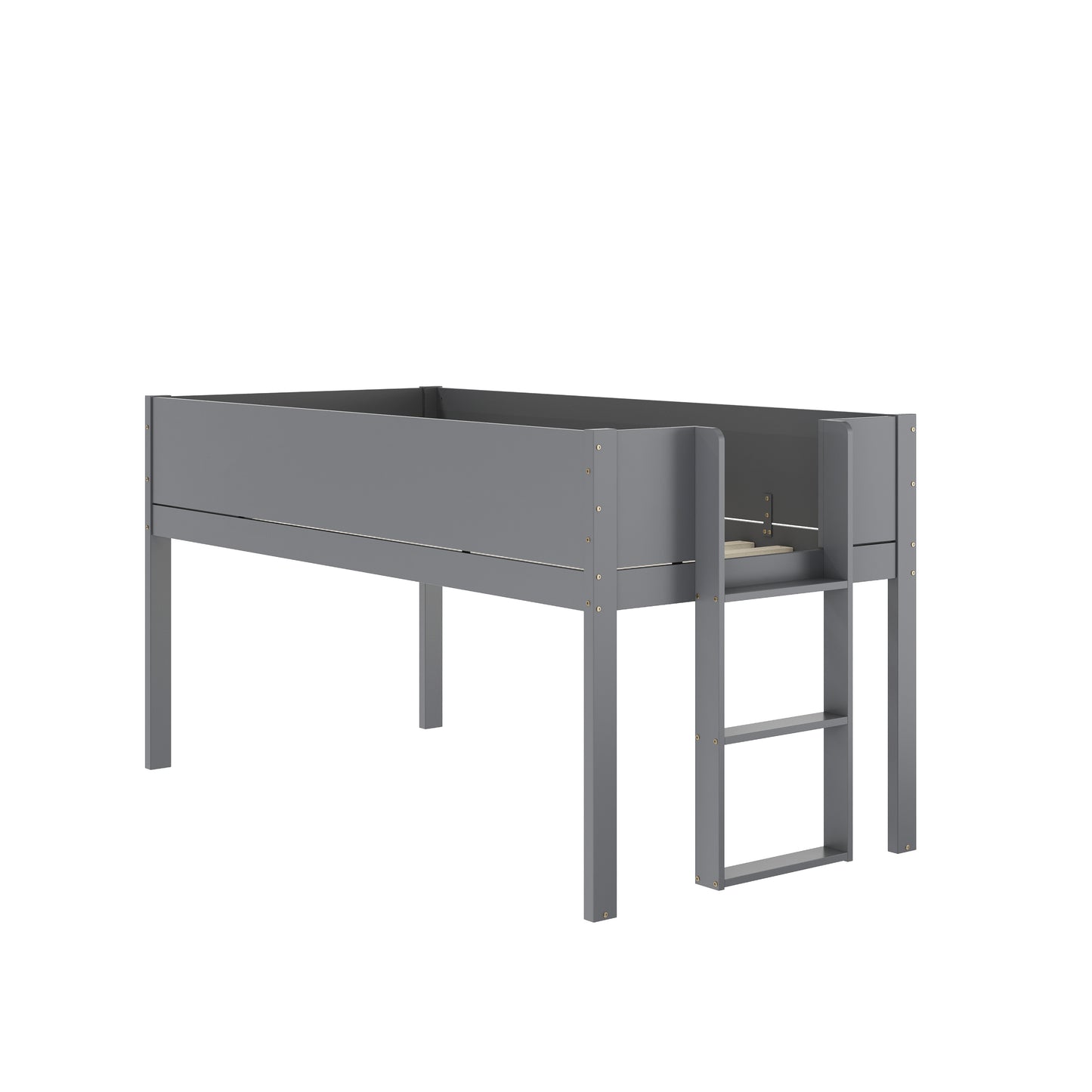 Dallas Bunk Bed Twin Over Twin, Convertible Solid Wood Bunk Bed Frame with Ladder for Kids, No Box Spring Needed in Gray Gray