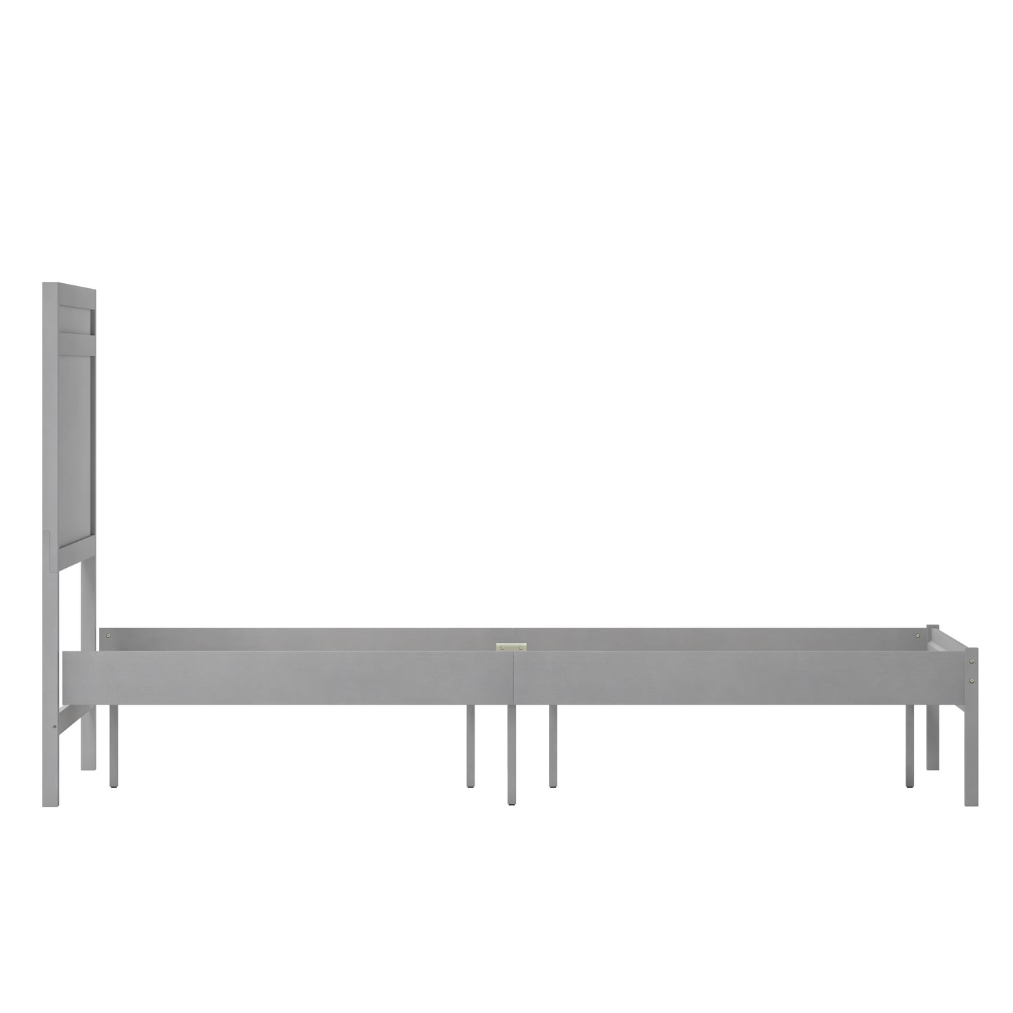 Kingston Full Size Solid Wood Platform Bed with Wooden Slats and Headboard, No Box Spring Needed, Gray Gray