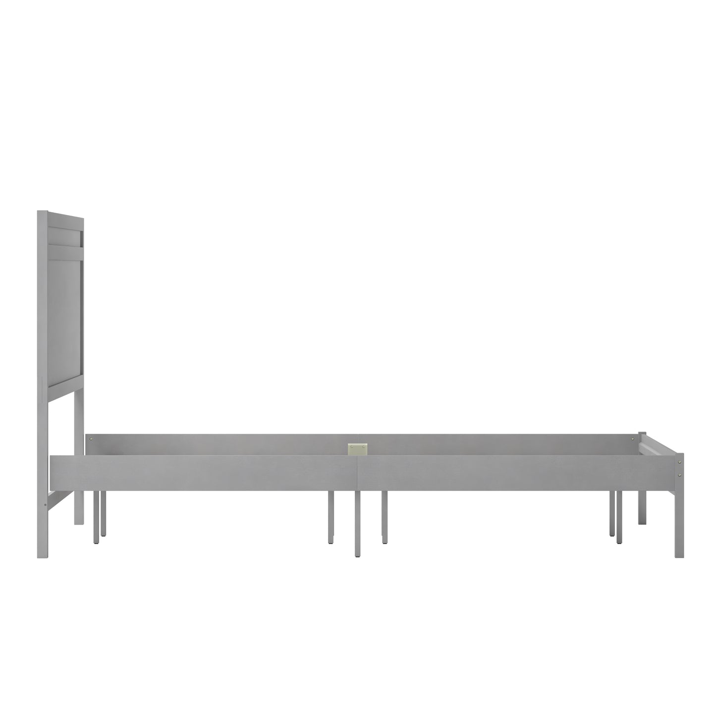Kingston King Size Solid Wood Platform Bed with Wooden Slats and Headboard, No Box Spring Needed, Gray Gray