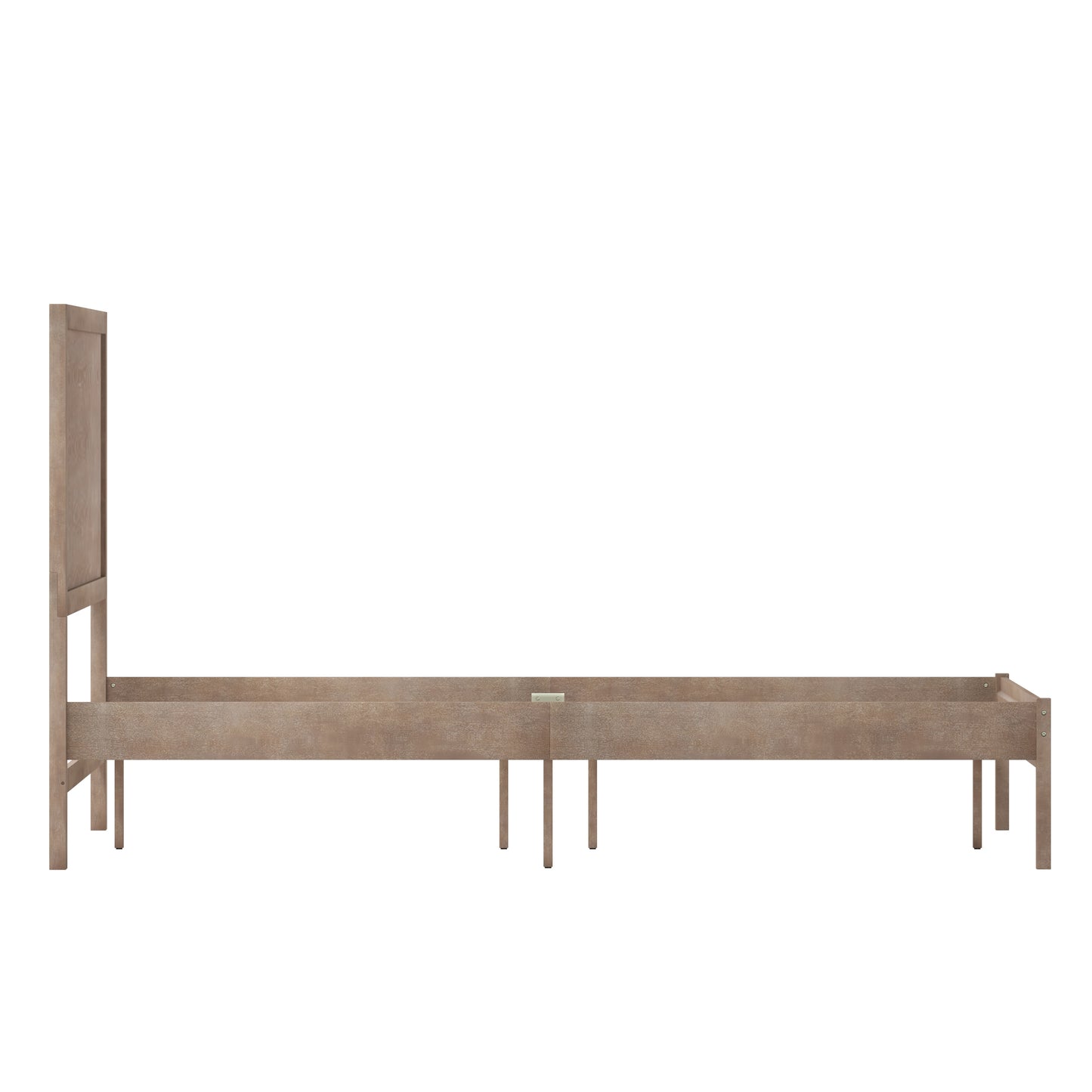 Asher Full Size Solid Wood Platform Bed with Wooden Slats and Headboard, No Box Spring Needed, Light Brown Light Brown