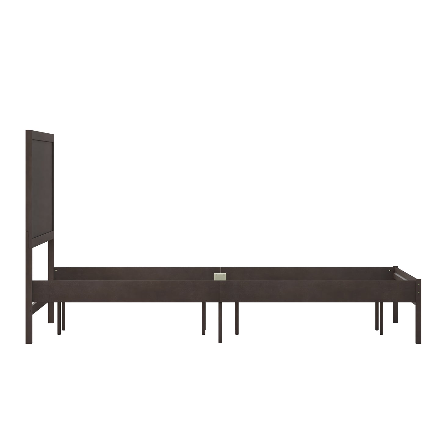 Asher King Size Solid Wood Platform Bed with Wooden Slats and Headboard, No Box Spring Needed, Dark Brown Dark Brown