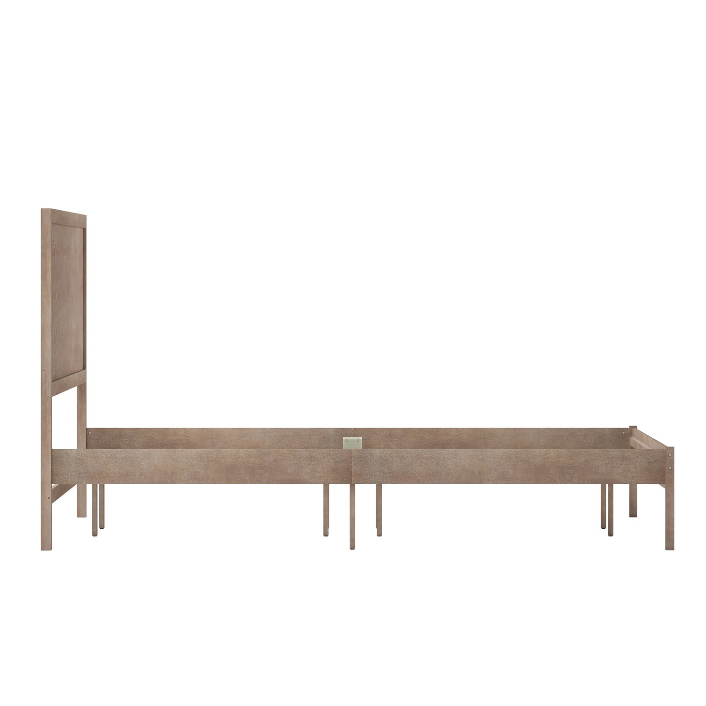 Asher King Size Solid Wood Platform Bed with Wooden Slats and Headboard, No Box Spring Needed, Light Brown Light Brown