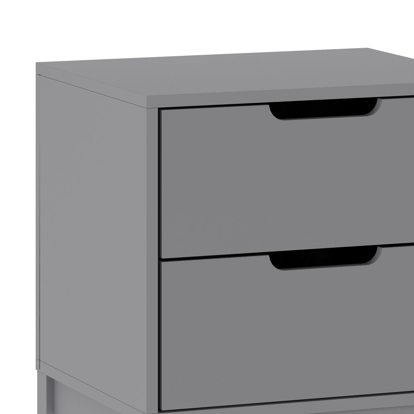 Dallas Wooden Night Stand, Bedroom Side Table with 2 Storage Drawers for Kids in Gray Gray