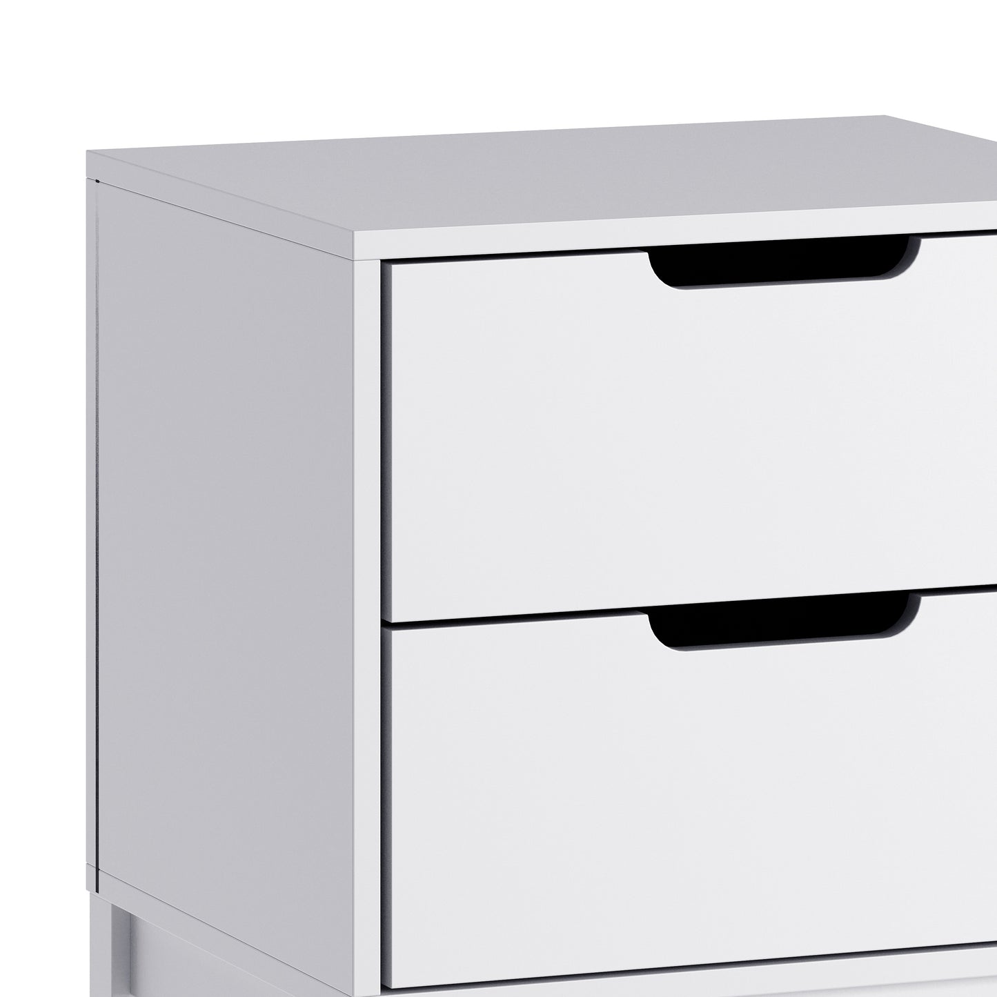 Dallas Wooden Night Stand, Bedroom Side Table with 2 Storage Drawers for Kids in White White