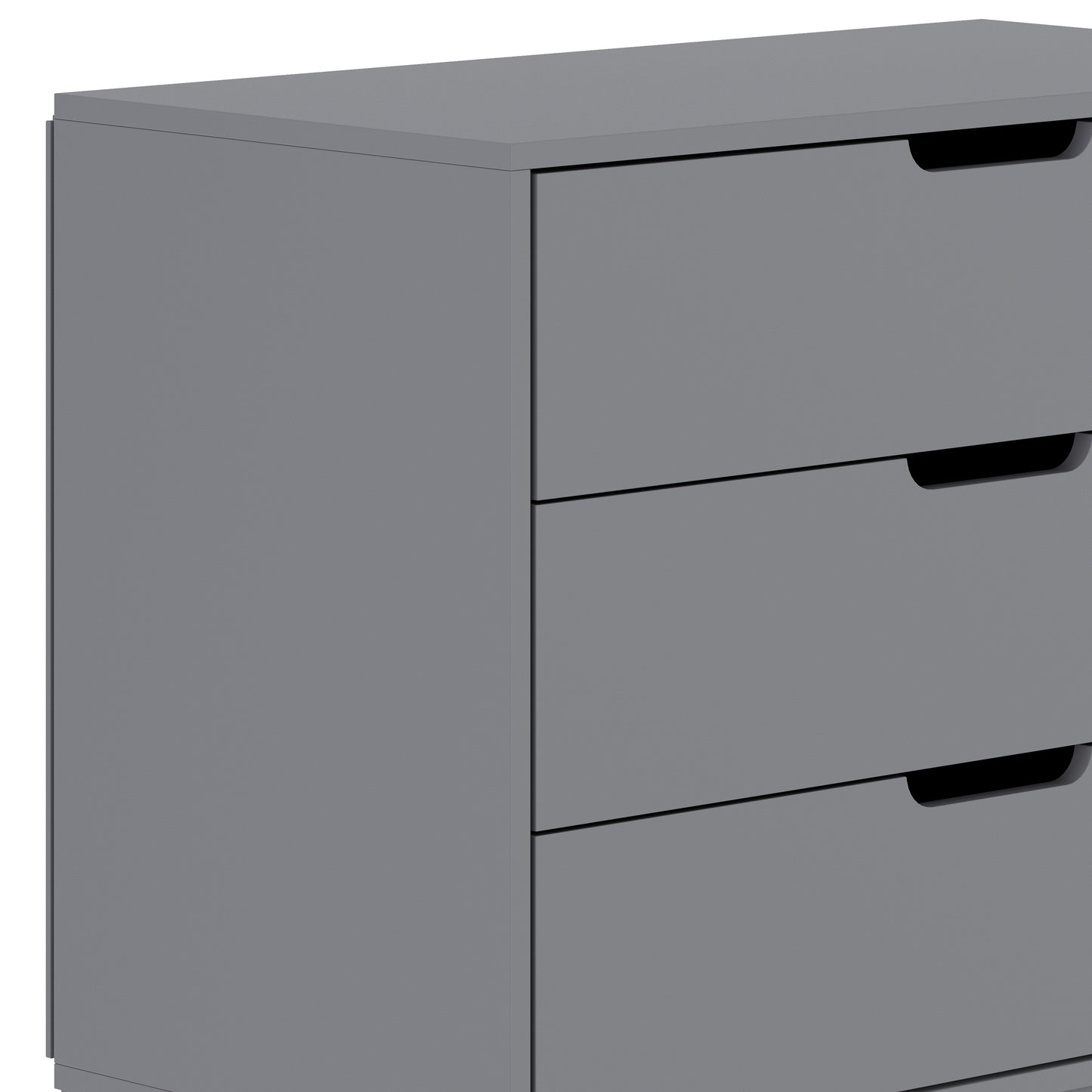 Dallas Wooden 3-Drawer Dresser for Bedroom, Chest of Drawers for Kids in Gray Gray