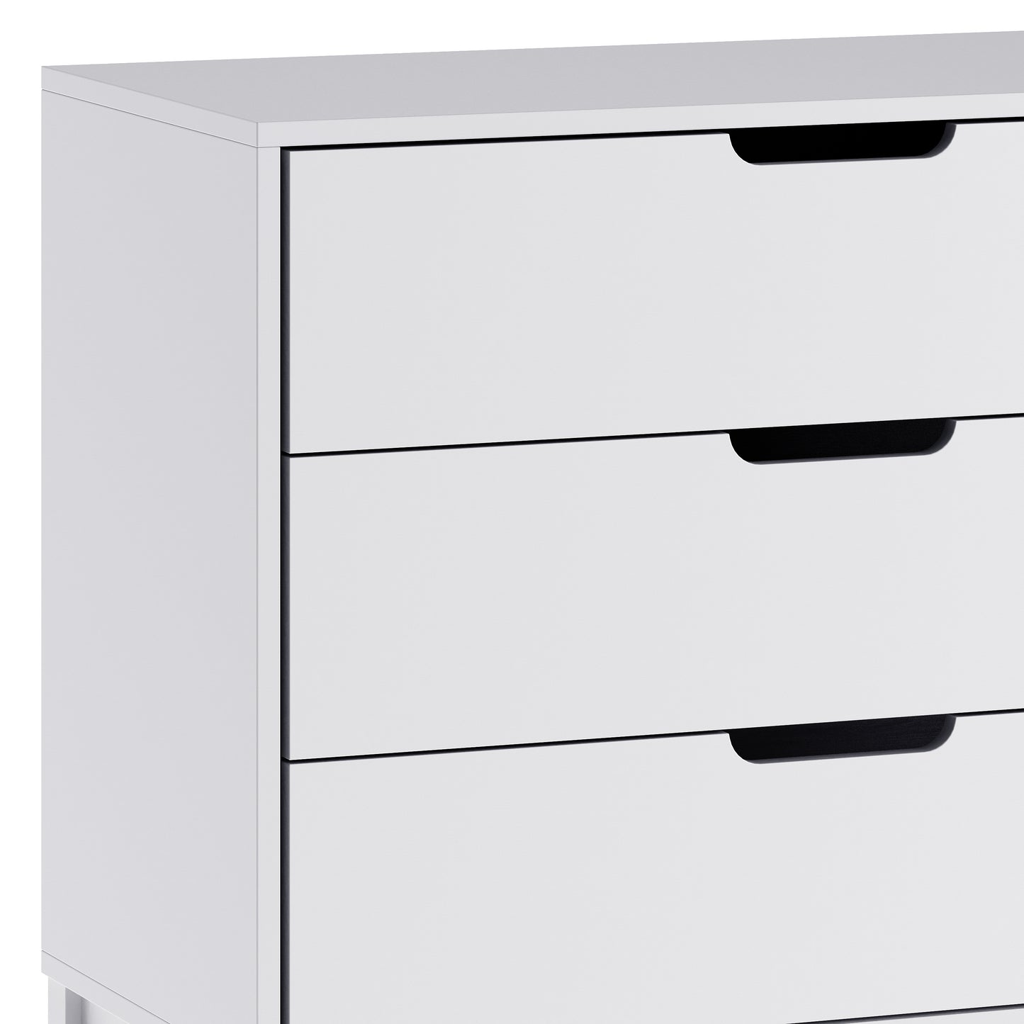 Dallas Wooden 3-Drawer Dresser for Bedroom, Chest of Drawers for Kids in White White