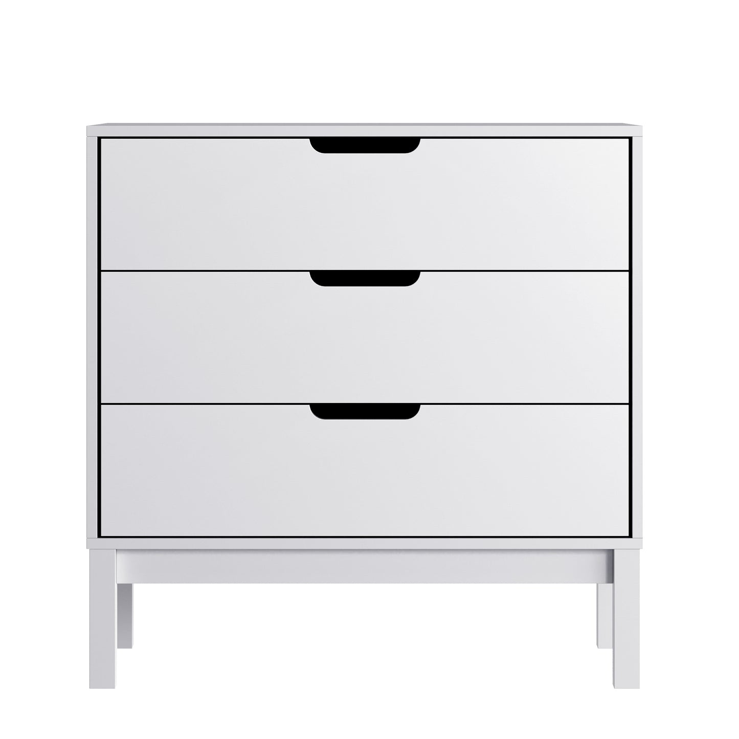 Dallas Wooden 3-Drawer Dresser for Bedroom, Chest of Drawers for Kids in White White