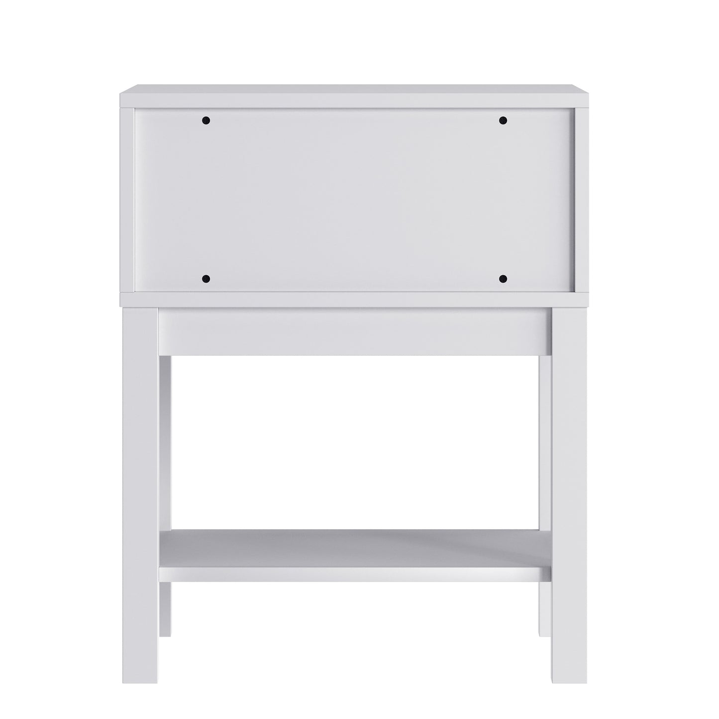 Dallas Wooden Night Stand, Bedroom Side Table with Storage Drawer and Shelf for Kids in White White