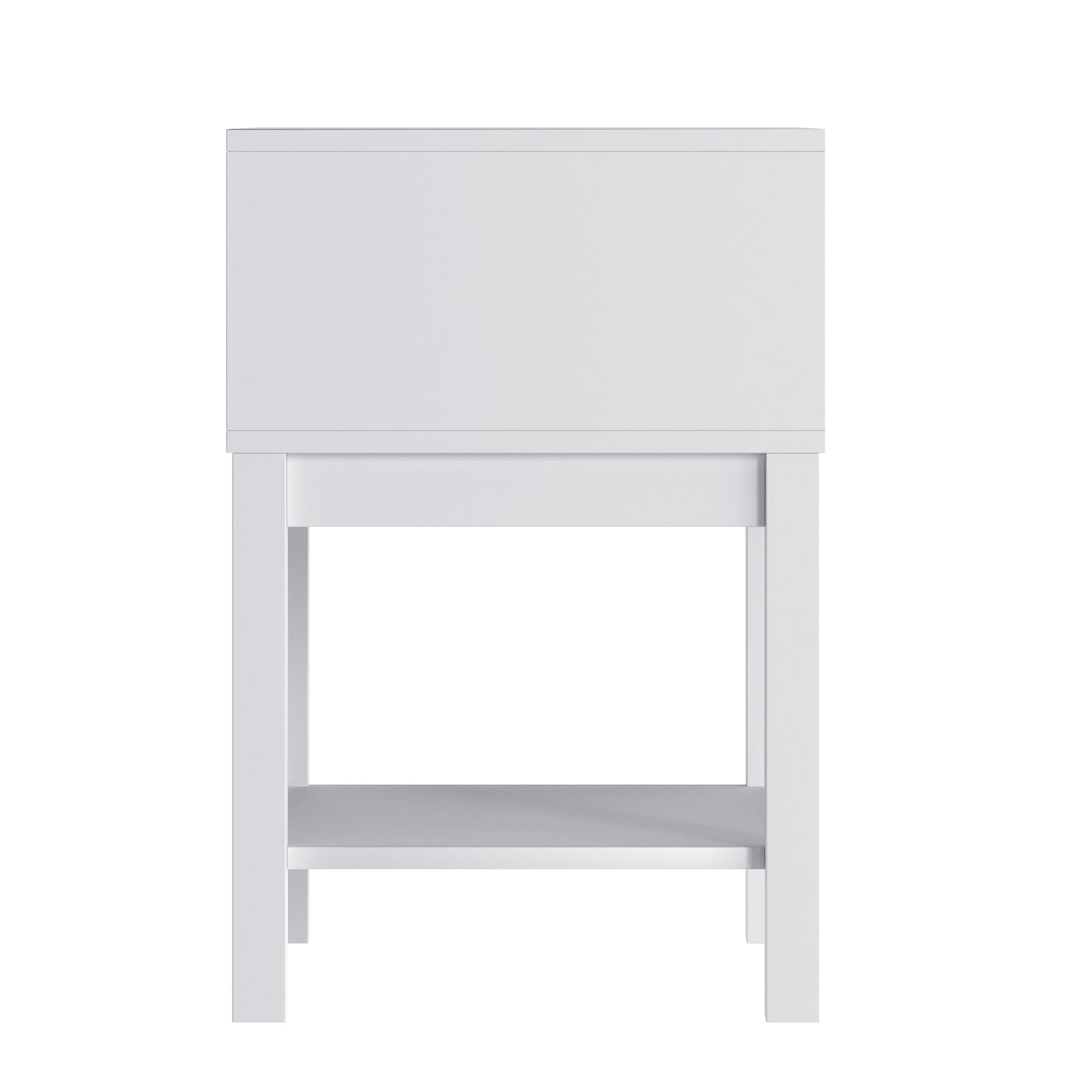 Dallas Wooden Night Stand, Bedroom Side Table with Storage Drawer and Shelf for Kids in White White