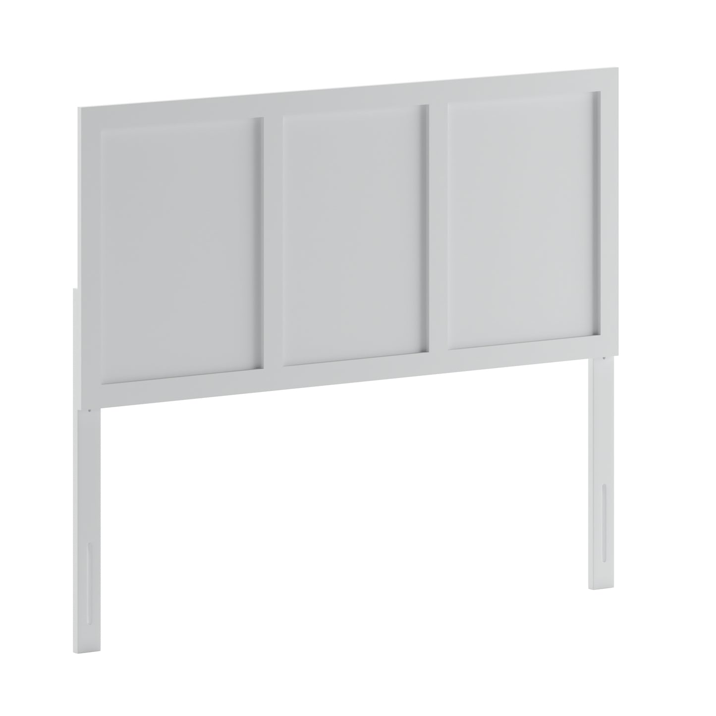 Oliver Full Size Three Panel Wooden Adjustable Headboard for Universal Metal Bed Frames in White White
