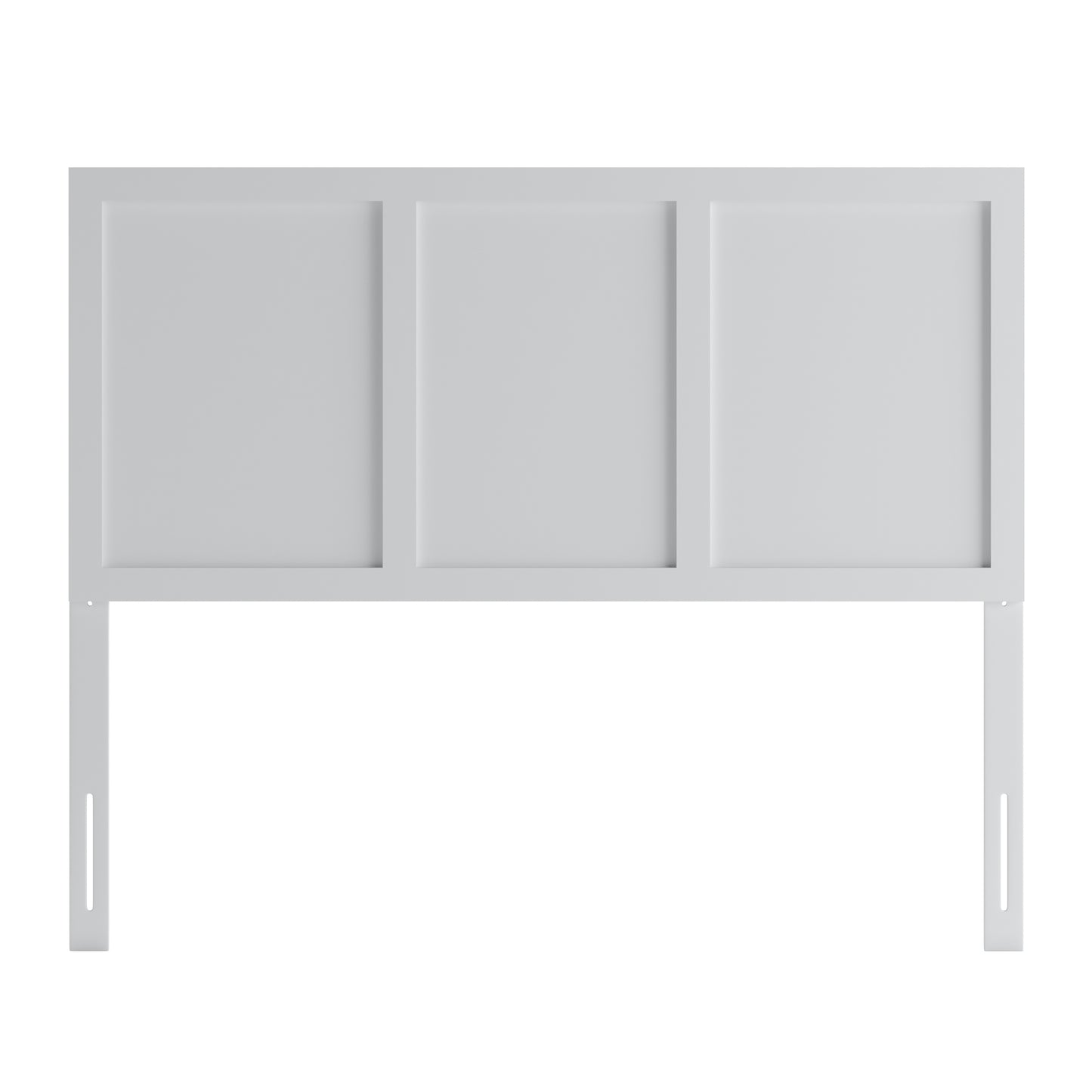 Oliver Full Size Three Panel Wooden Adjustable Headboard for Universal Metal Bed Frames in White White