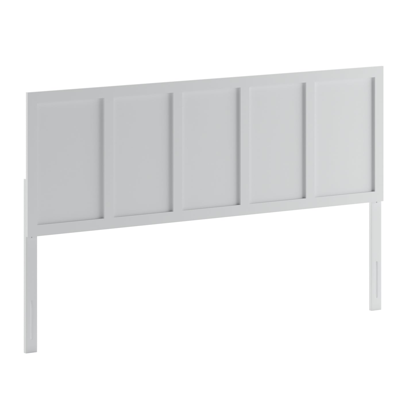 Oliver King Size Four Panel Wooden Adjustable Headboard for Universal Metal Bed Frames in White White