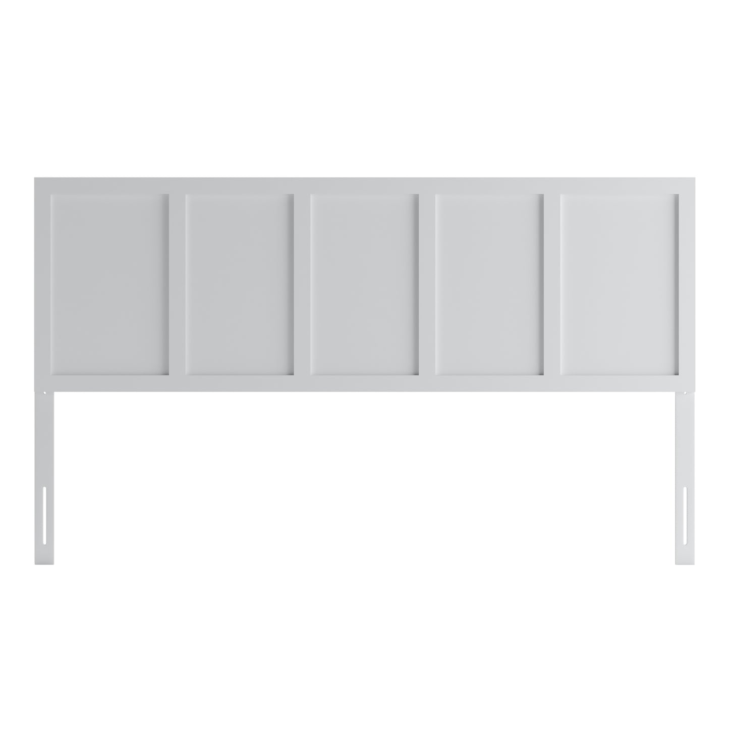 Oliver King Size Four Panel Wooden Adjustable Headboard for Universal Metal Bed Frames in White White