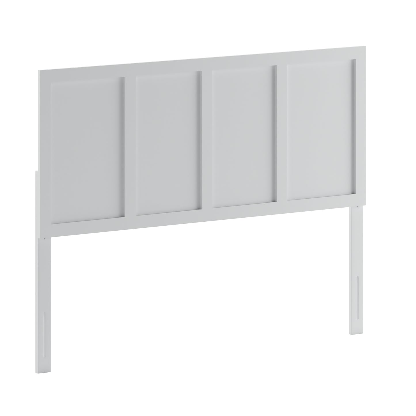 Oliver Queen Size Four Panel Wooden Adjustable Headboard for Universal Metal Bed Frames in White White