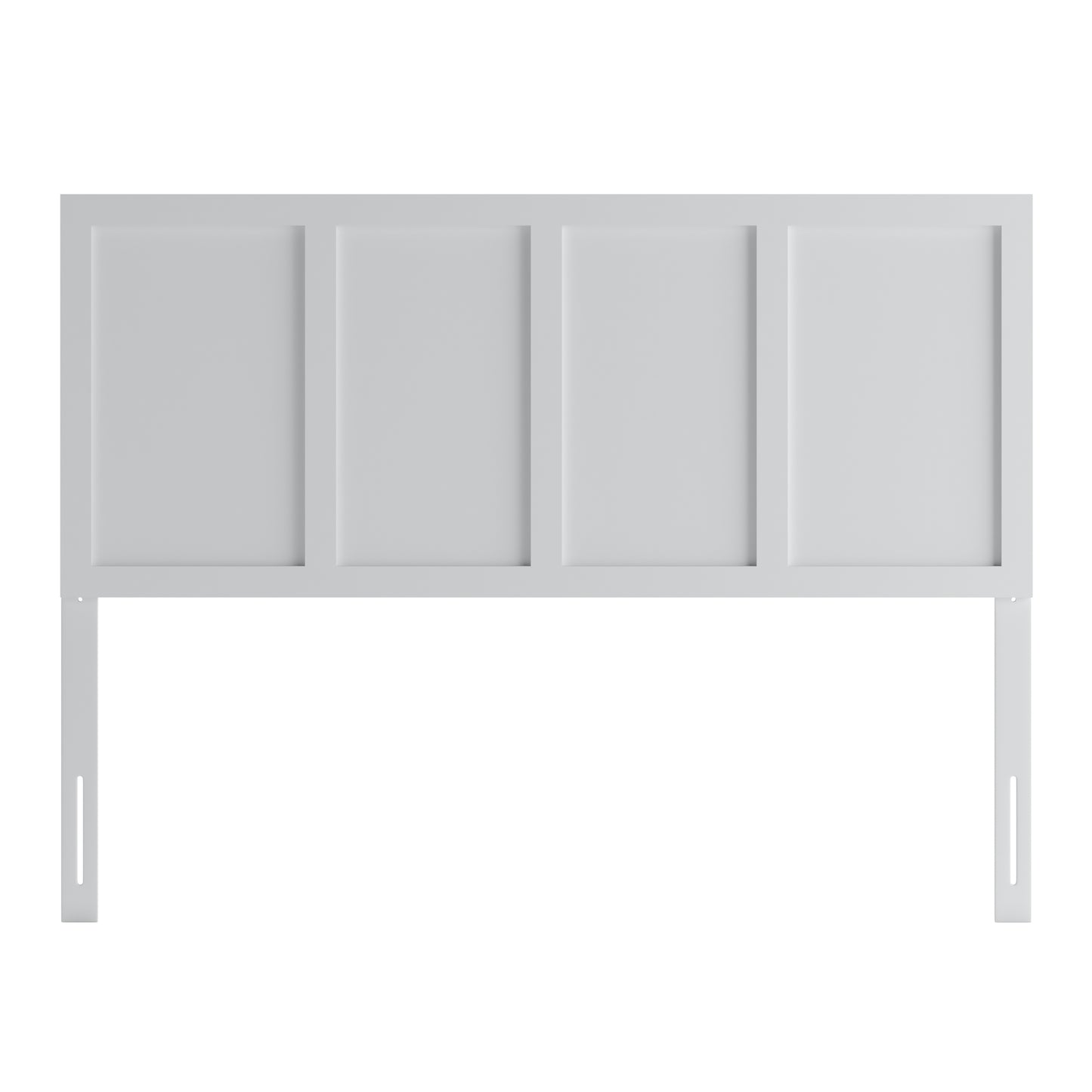 Oliver Queen Size Four Panel Wooden Adjustable Headboard for Universal Metal Bed Frames in White White