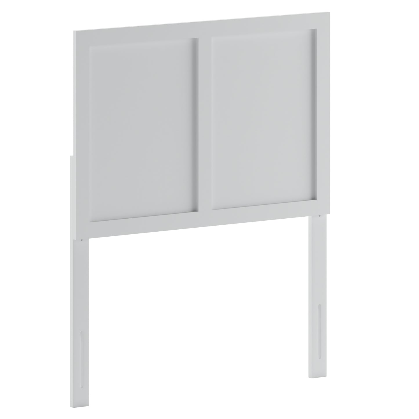 Oliver Twin Size Two Panel Wooden Adjustable Headboard for Universal Metal Bed Frames in White White