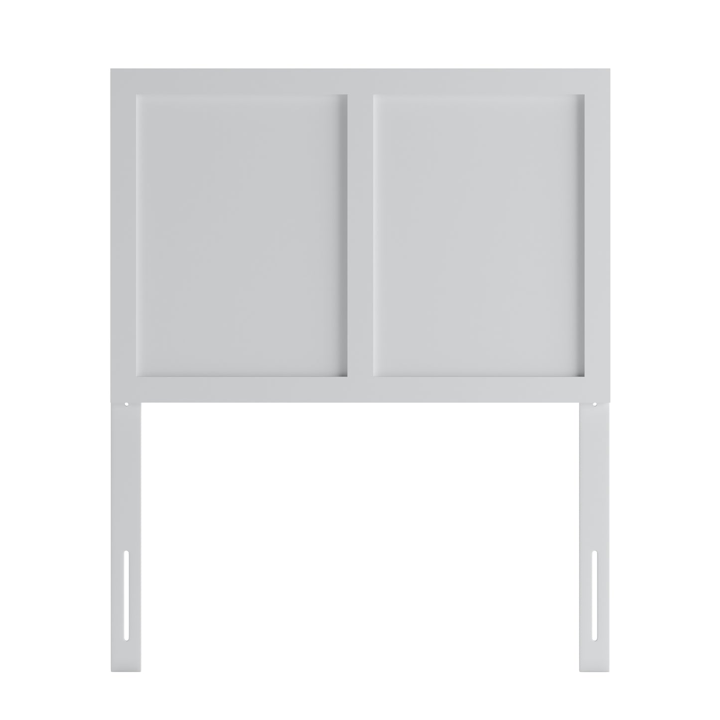 Oliver Twin Size Two Panel Wooden Adjustable Headboard for Universal Metal Bed Frames in White White