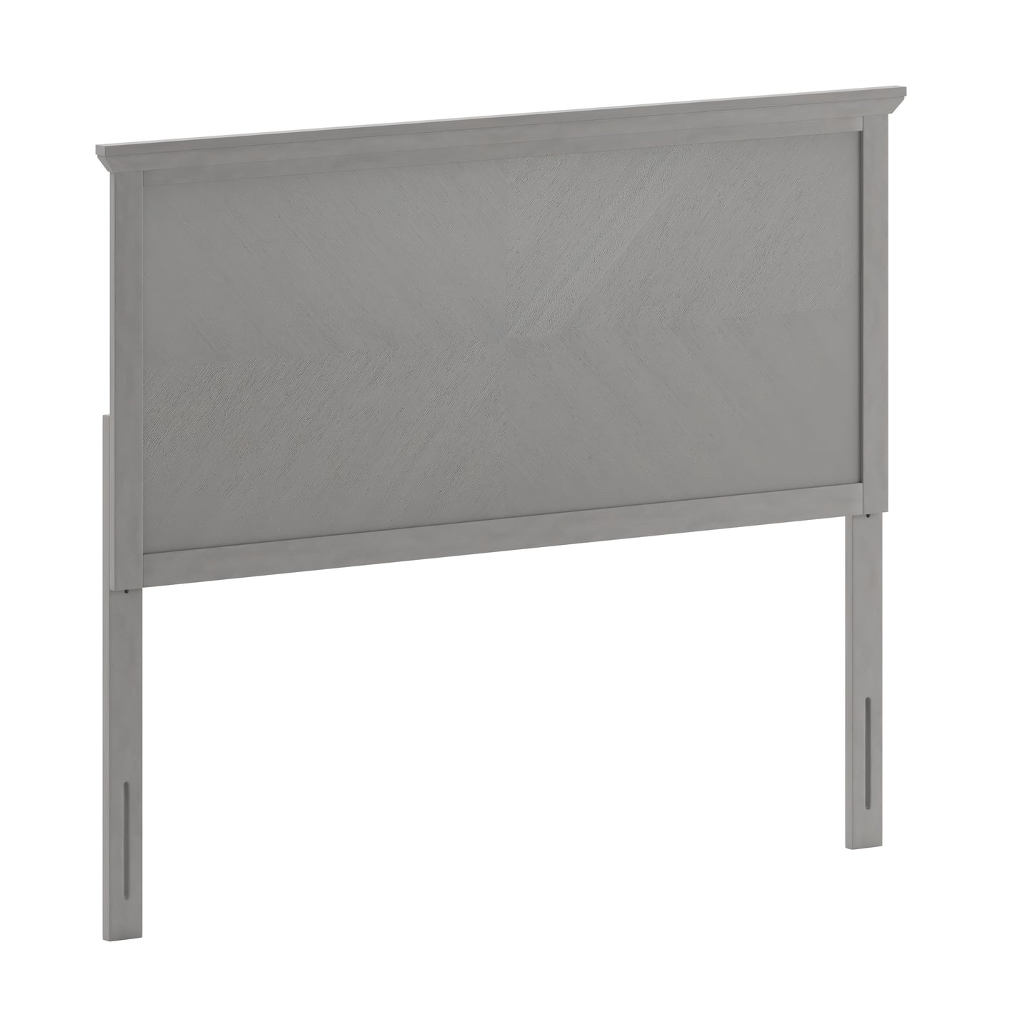 Fiona Full Size Herringbone Wooden Adjustable Headboard for Universal Metal Bed Frames in Gray Wash Gray Wash