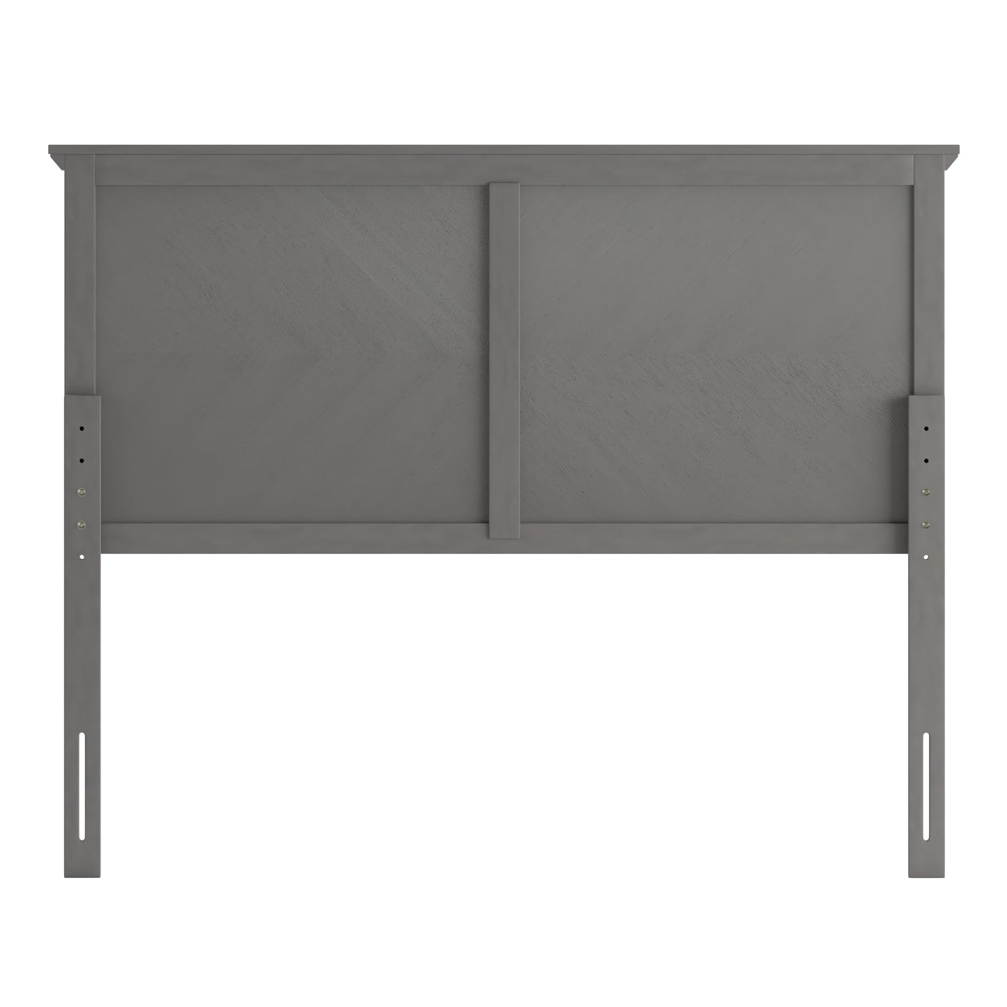Fiona Full Size Herringbone Wooden Adjustable Headboard for Universal Metal Bed Frames in Gray Wash Gray Wash