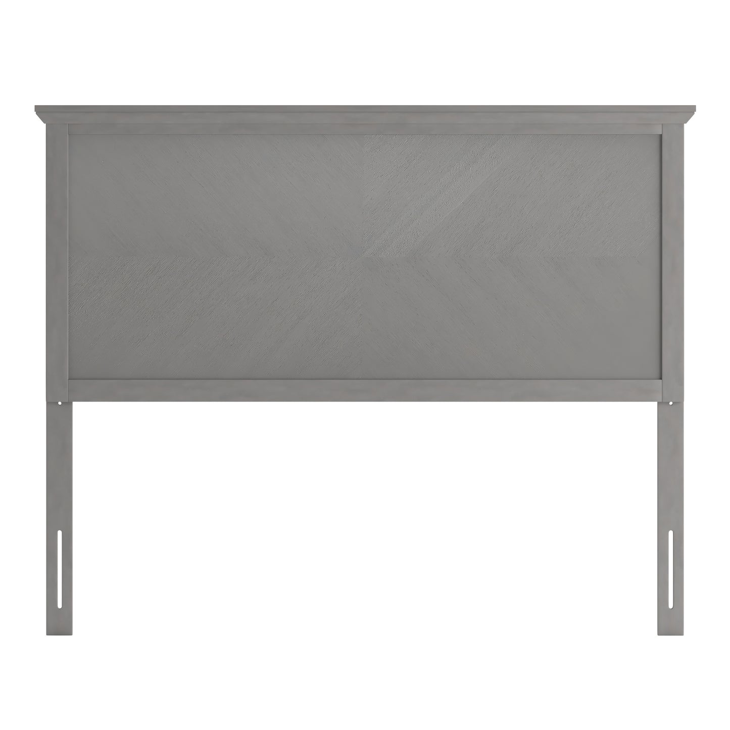 Fiona Full Size Herringbone Wooden Adjustable Headboard for Universal Metal Bed Frames in Gray Wash Gray Wash
