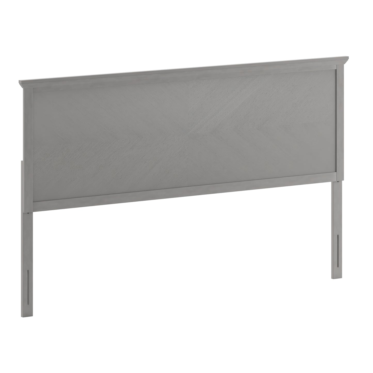 Fiona King Size Herringbone Wooden Adjustable Headboard for Universal Metal Bed Frames in Gray Wash Gray Wash