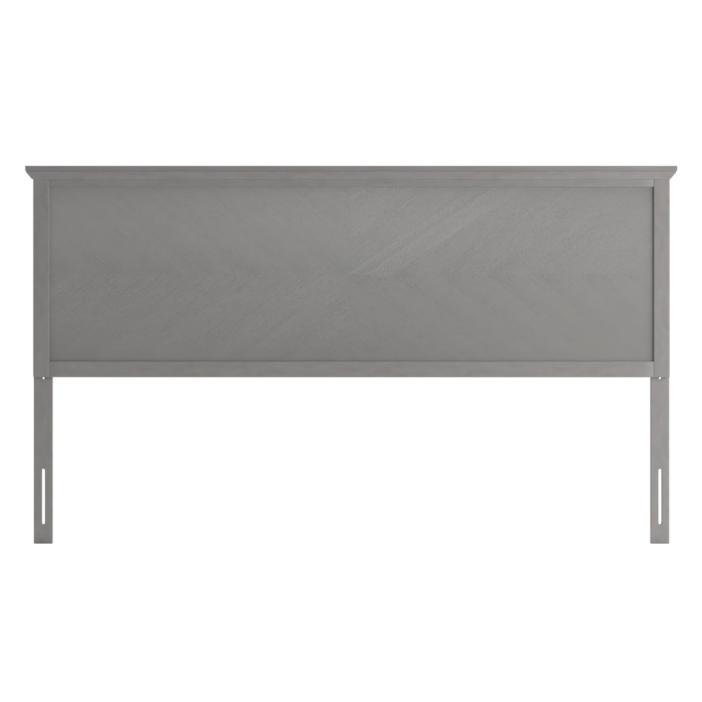 Fiona King Size Herringbone Wooden Adjustable Headboard for Universal Metal Bed Frames in Gray Wash Gray Wash