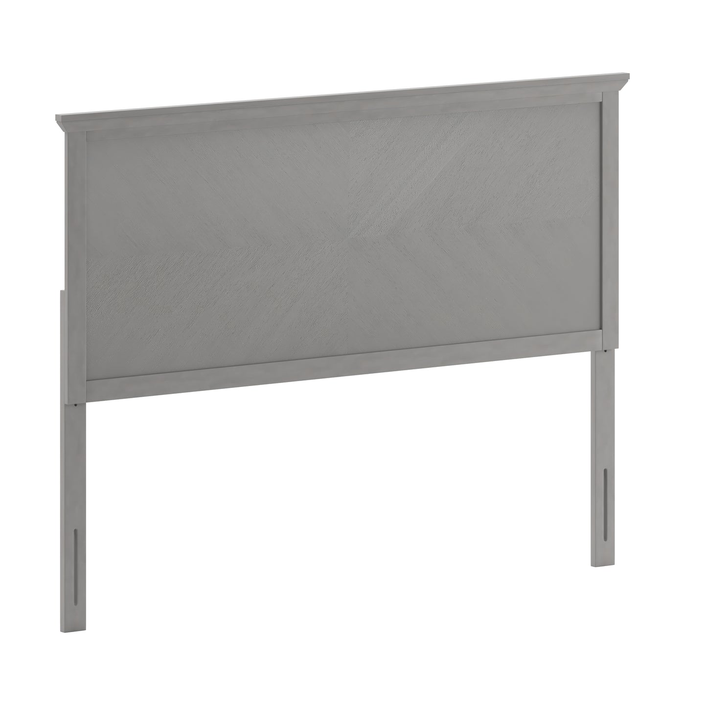 Fiona Queen Size Herringbone Wooden Adjustable Headboard for Universal Metal Bed Frames in Gray Wash Gray Wash