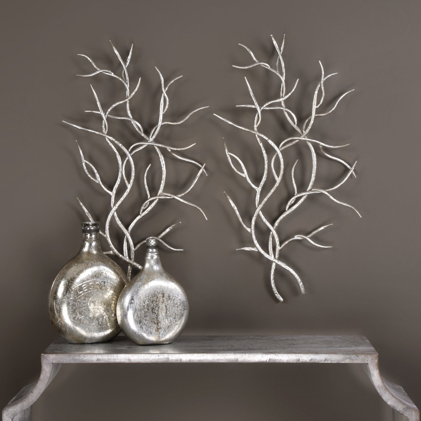 Uttermost Silver Branches Wall Art S/2