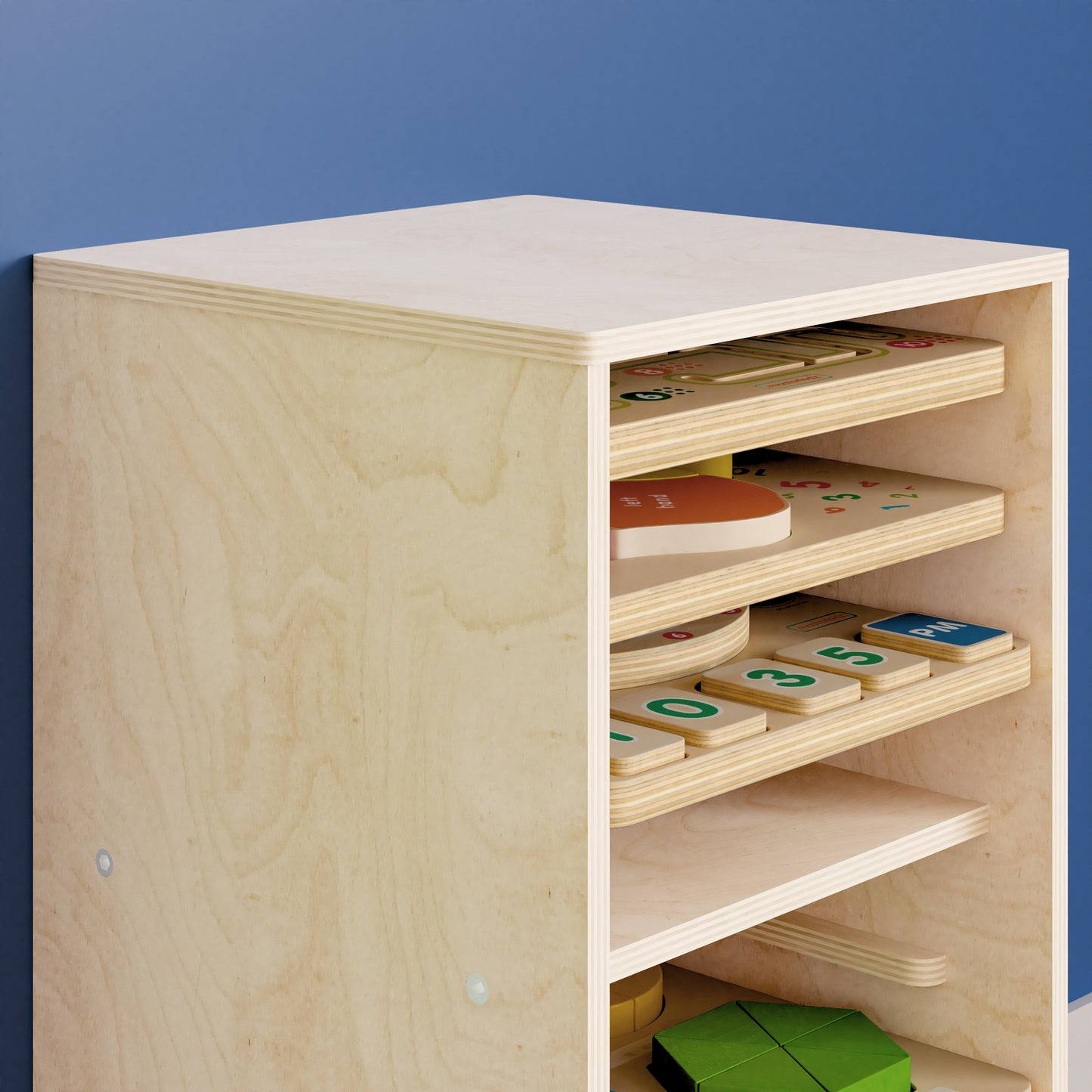 Bright Beginnings Kid Friendly Commercial Deluxe Natural Birch Plywood Puzzle Holder Beech