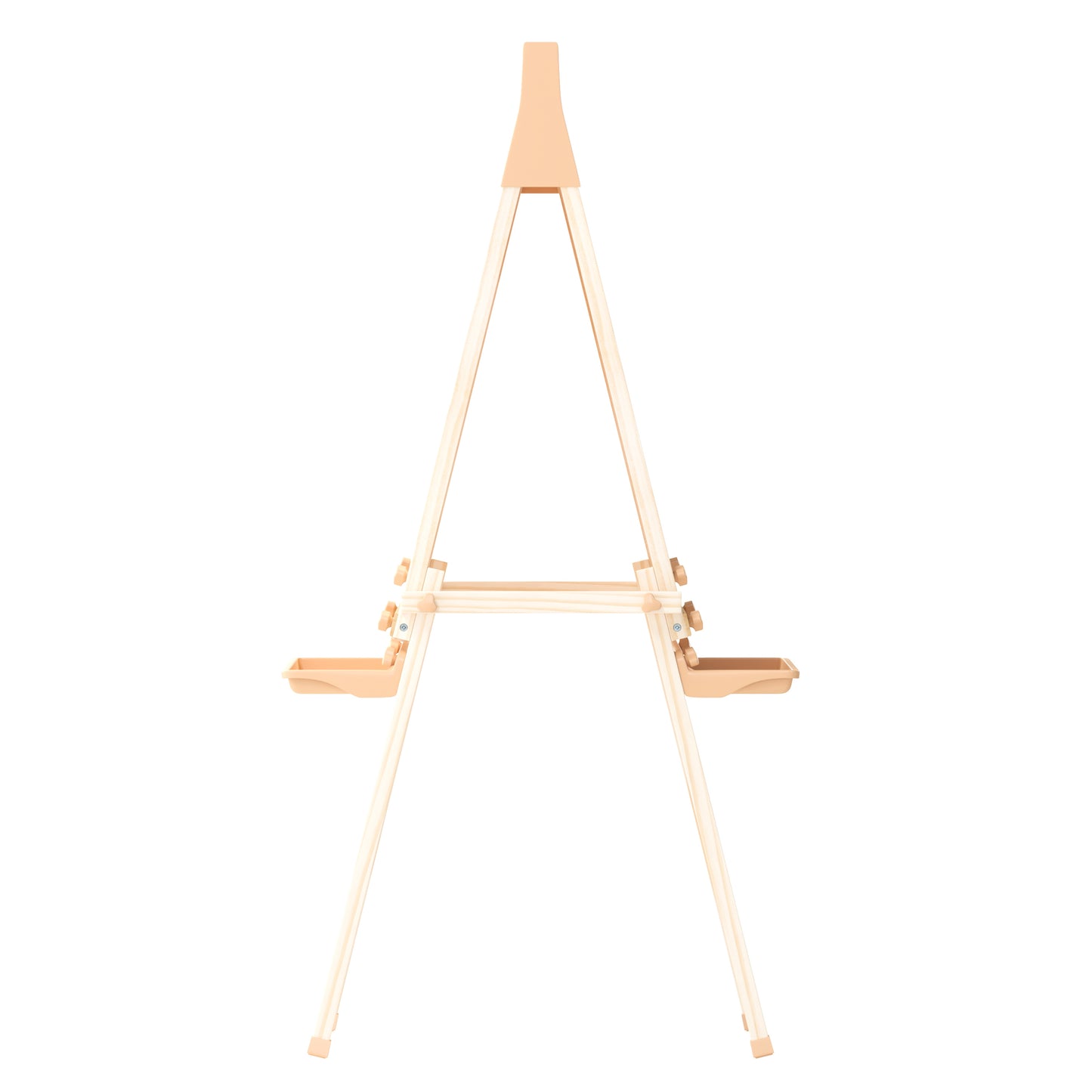 Bright Beginnings Commercial Classroom Freestanding Wood Art Easel with Chalk Board, Dry -Erase Board, 2 Trays, Paper Roller, Paper Tear Bar, Natural Beech