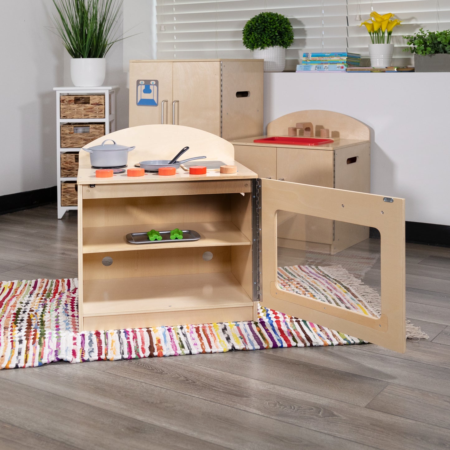 Hercules Children's Wooden Kitchen Stove for Commercial or Home Use - Safe, Kid Friendly Design Natural