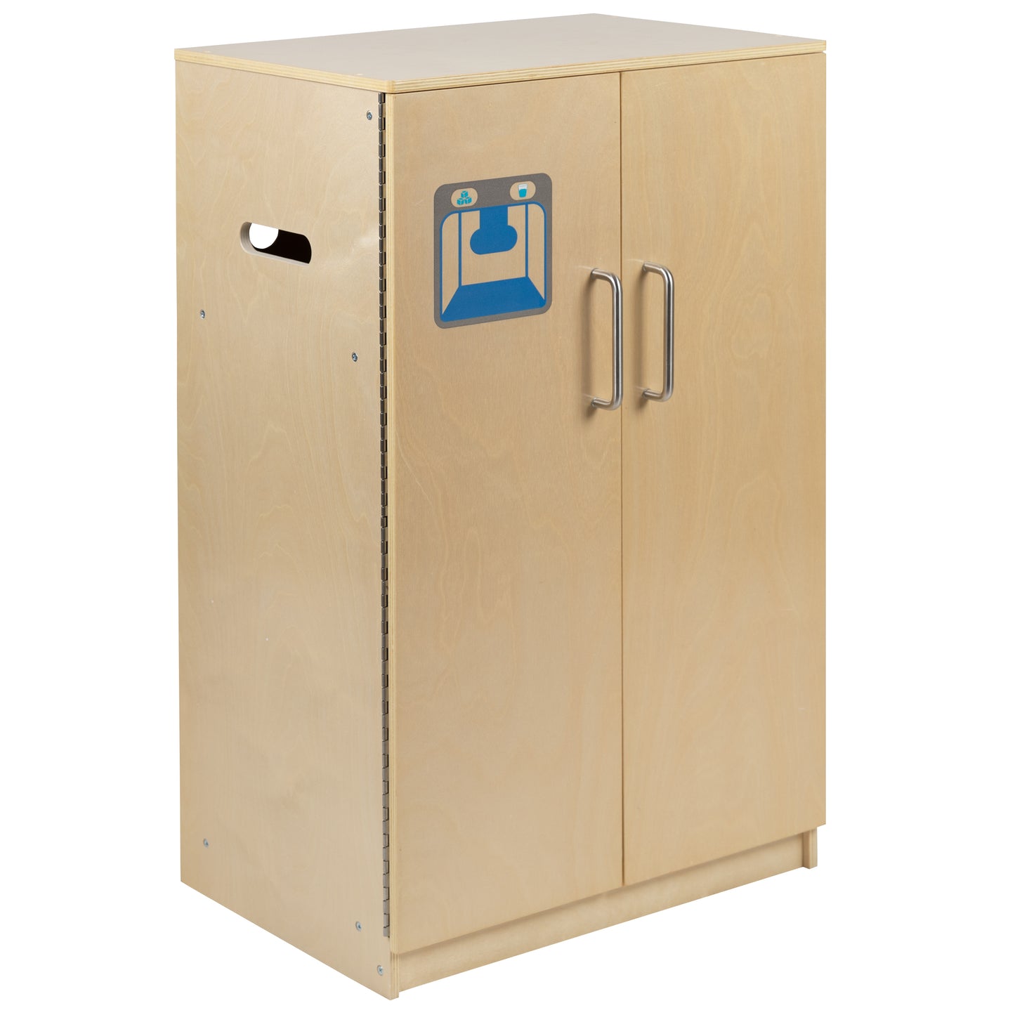 Hercules Children's Wooden Kitchen Refrigerator for Commercial or Home Use - Safe, Kid Friendly Design Natural